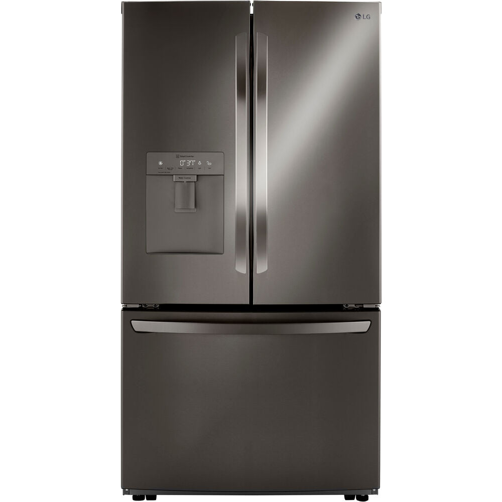 LG 36 Inch French Door Refrigerator with Slim Design Water Dispenser in Black Stainless Steel 29 Cu. Ft. (LRFWS2906D)
