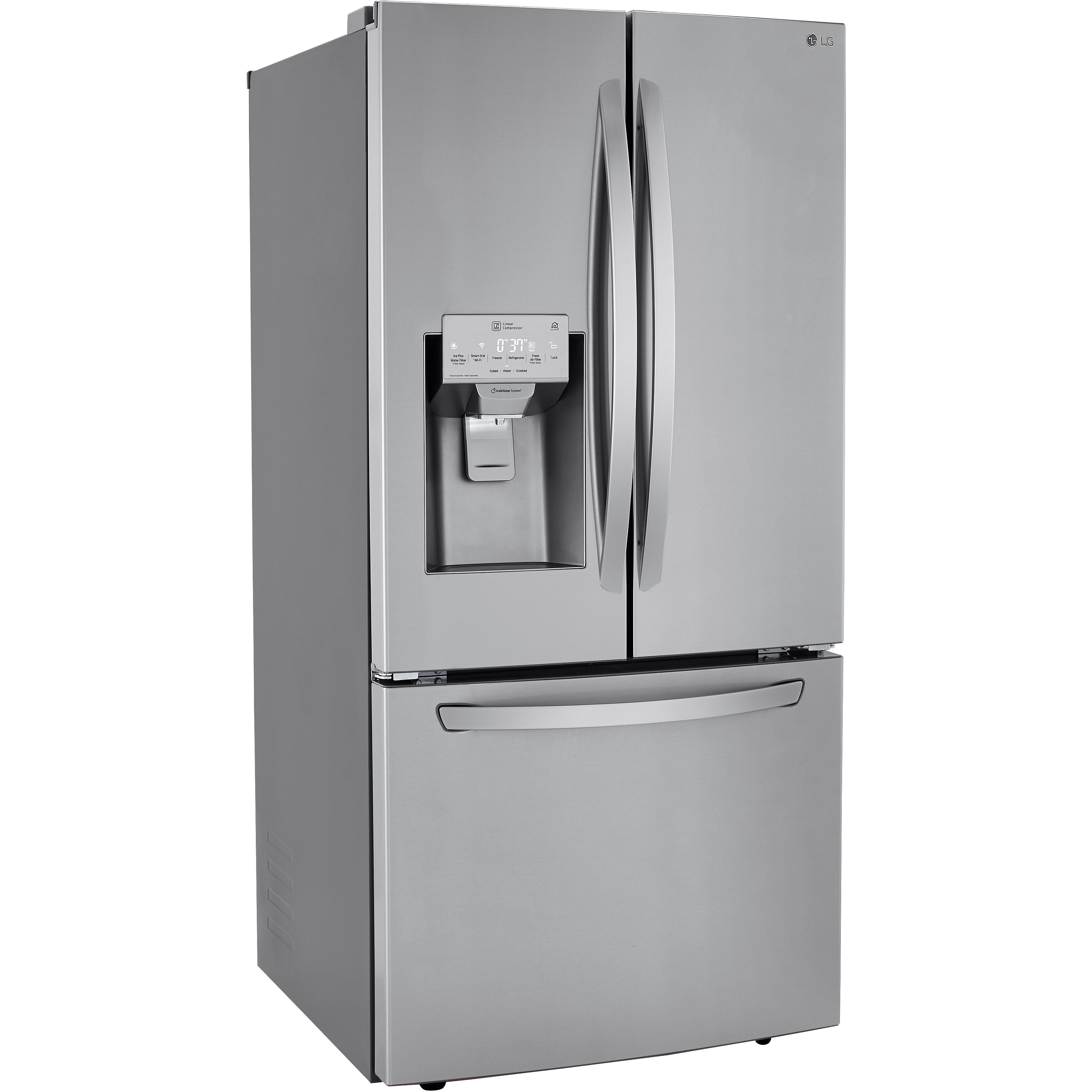 LG 33 Inch 3-Door French Door Refrigerator in Stainless Steel 25 Cu. Ft. (LRFXS2503S)