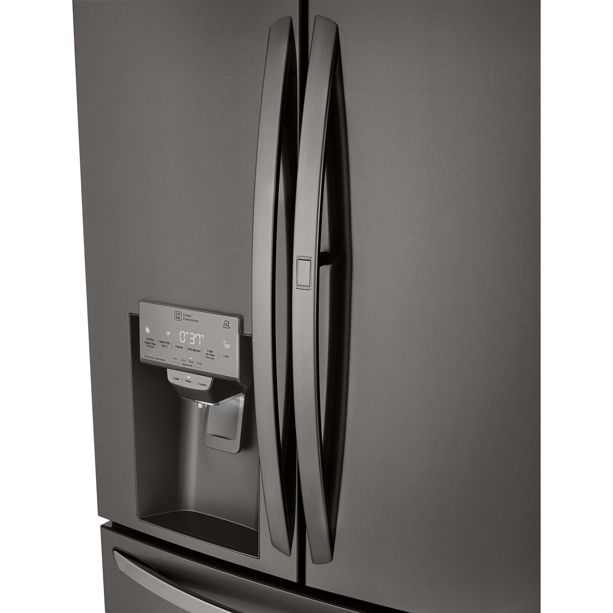 LG 36 Inch 4-Door French Door Refrigerator in Black Stainless Steel 23 Cu. Ft. (LRMDC2306D)