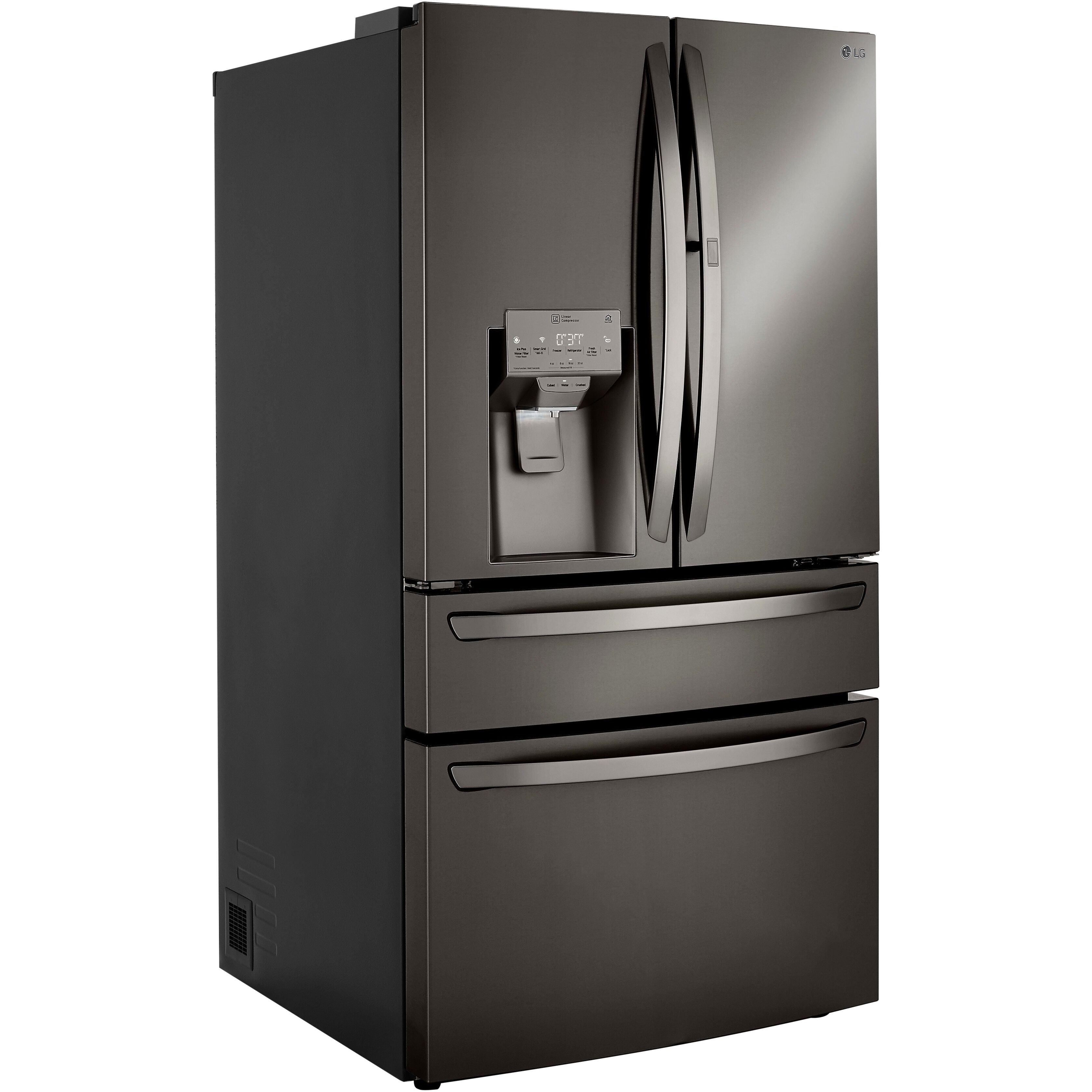 LG 36 Inch 4-Door French Door Refrigerator in Black Stainless Steel 23 Cu. Ft. (LRMDC2306D)