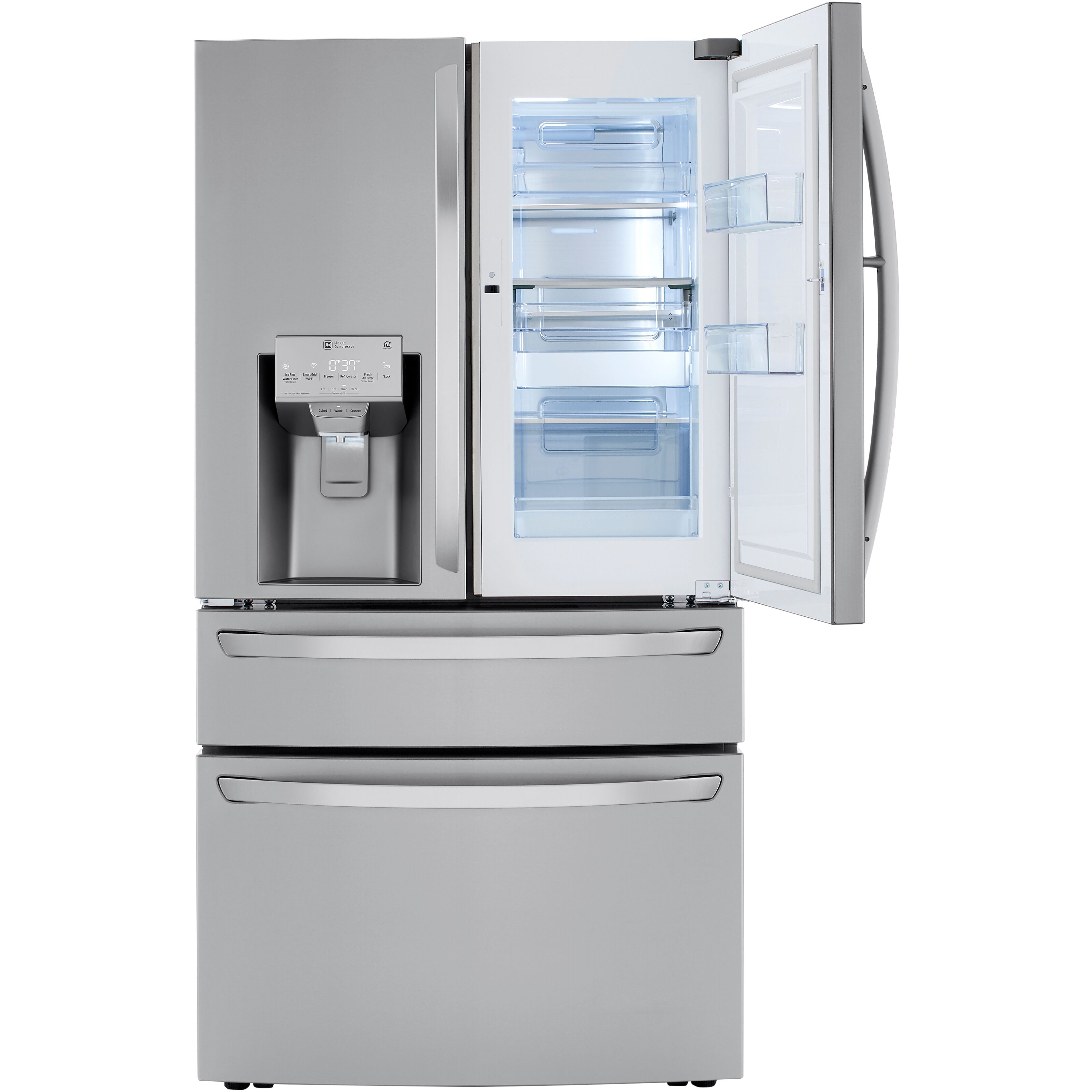 LG 36 Inch 4-Door French Door Refrigerator in Stainless Steel 23 Cu. Ft. (LRMDC2306S)
