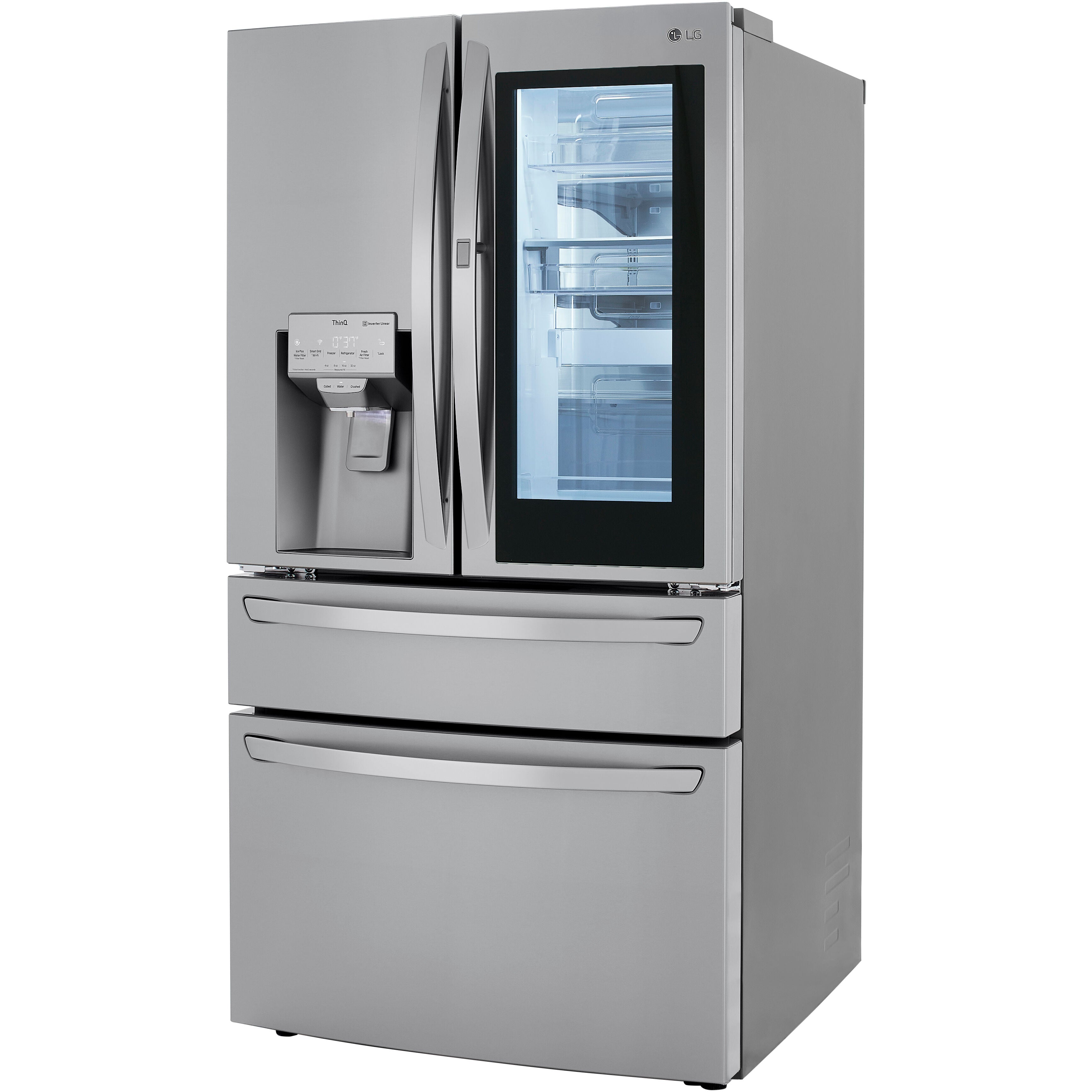 LG 36 Inch 4-Door French Door Refrigerator with InstaView, Stainless Steel 30 Cu. Ft. (LRMVS3006S)
