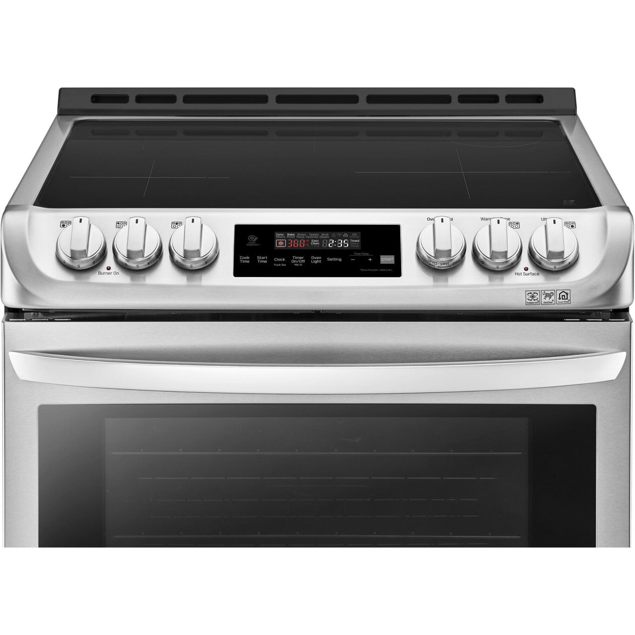LG Electronics 6.3-Cu. Ft. Slide-In Electric Smart Range with ProBake Convection and Induction, Stainless Steel (LSE4616ST)