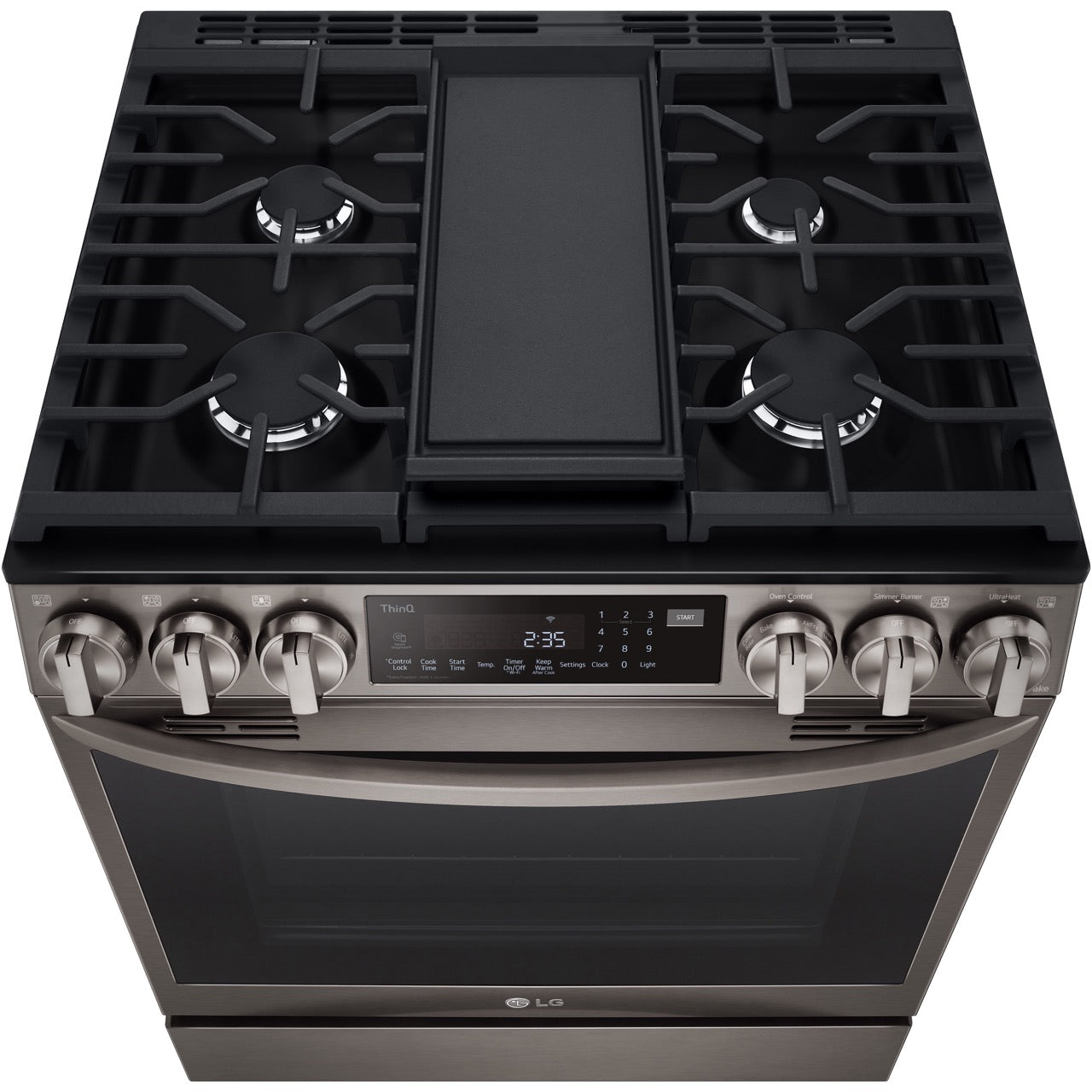 LG 6.3-Cu. Ft. Smart Wi-Fi Enabled ProBake Convection InstaView Gas Slide-in Range with Air Fry, Black Stainless Steel (LSGL6335D)