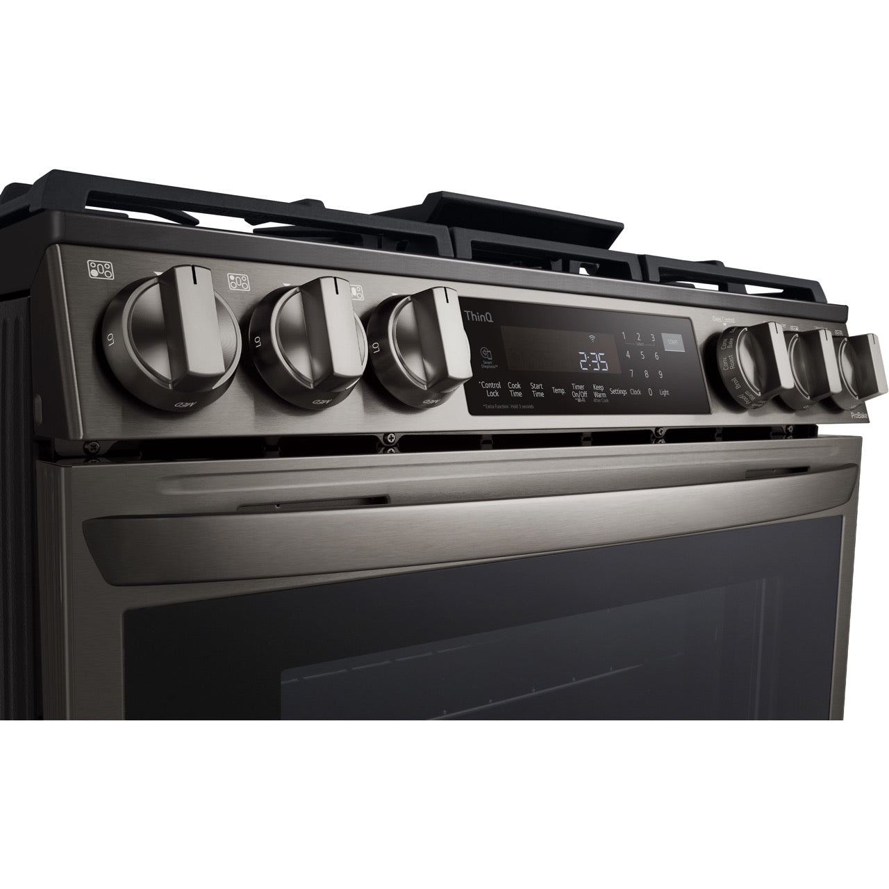 LG 6.3-Cu. Ft. Smart Wi-Fi Enabled ProBake Convection InstaView Gas Slide-in Range with Air Fry, Black Stainless Steel (LSGL6335D)