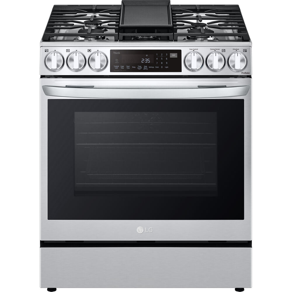 LG 6.3-Cu. Ft. Smart Wi-Fi Enabled ProBake Convection InstaView Gas Slide-in Range with Air Fry