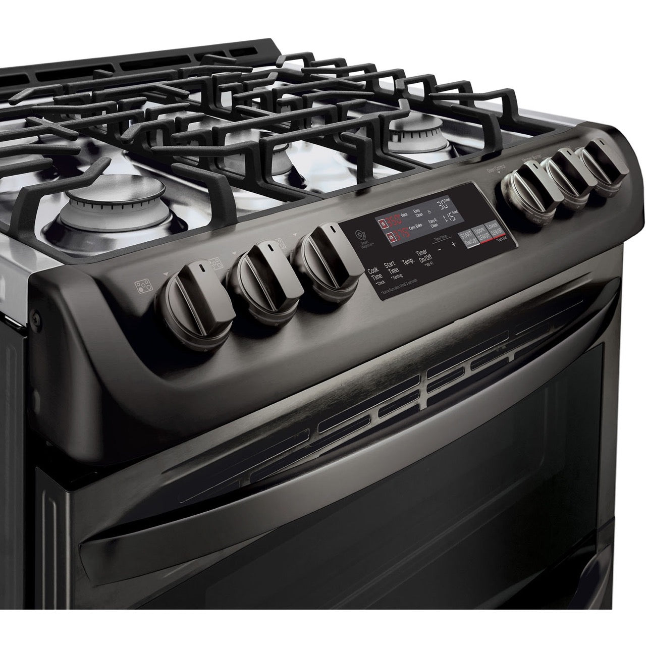LG Electronics 6.9-Cu. Ft. Gas Range with Double Oven and ProBake Convection, Black Stainless Steel (LTG4715BD)