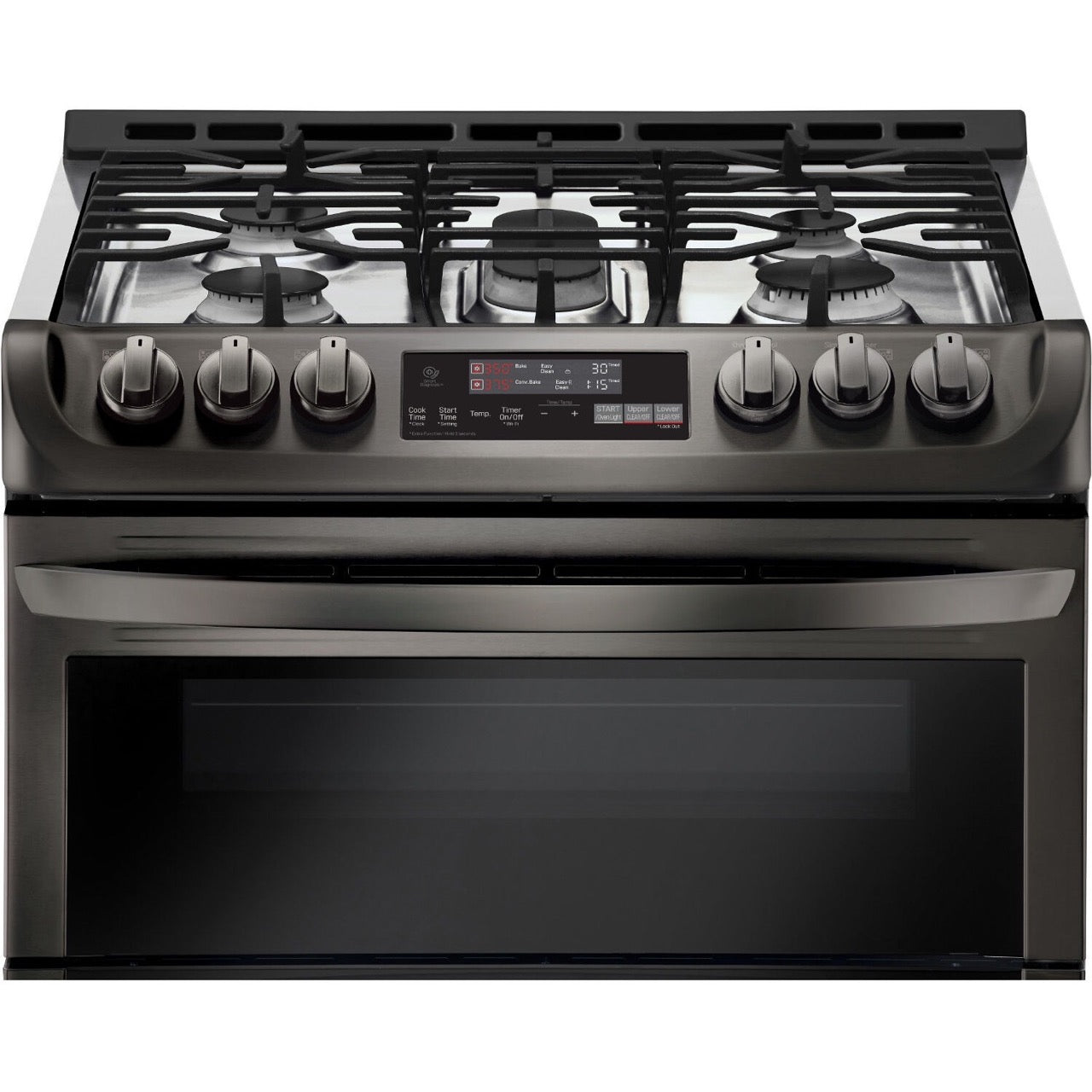 LG Electronics 6.9-Cu. Ft. Gas Range with Double Oven and ProBake Convection, Black Stainless Steel (LTG4715BD)