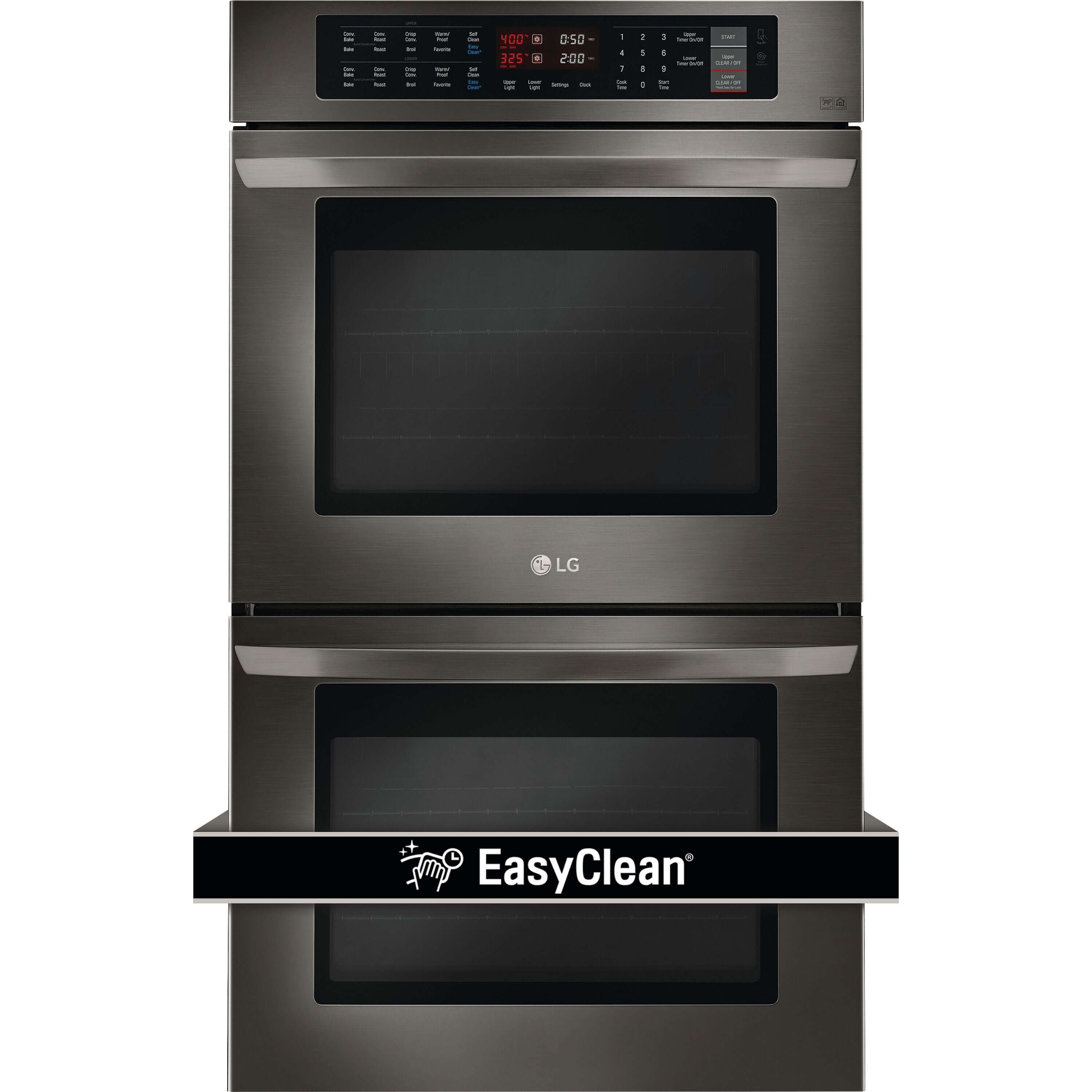 LG 30 in. Electric Double Wall Oven with True Convection in Black Stainless Steel (LWD3063BD)