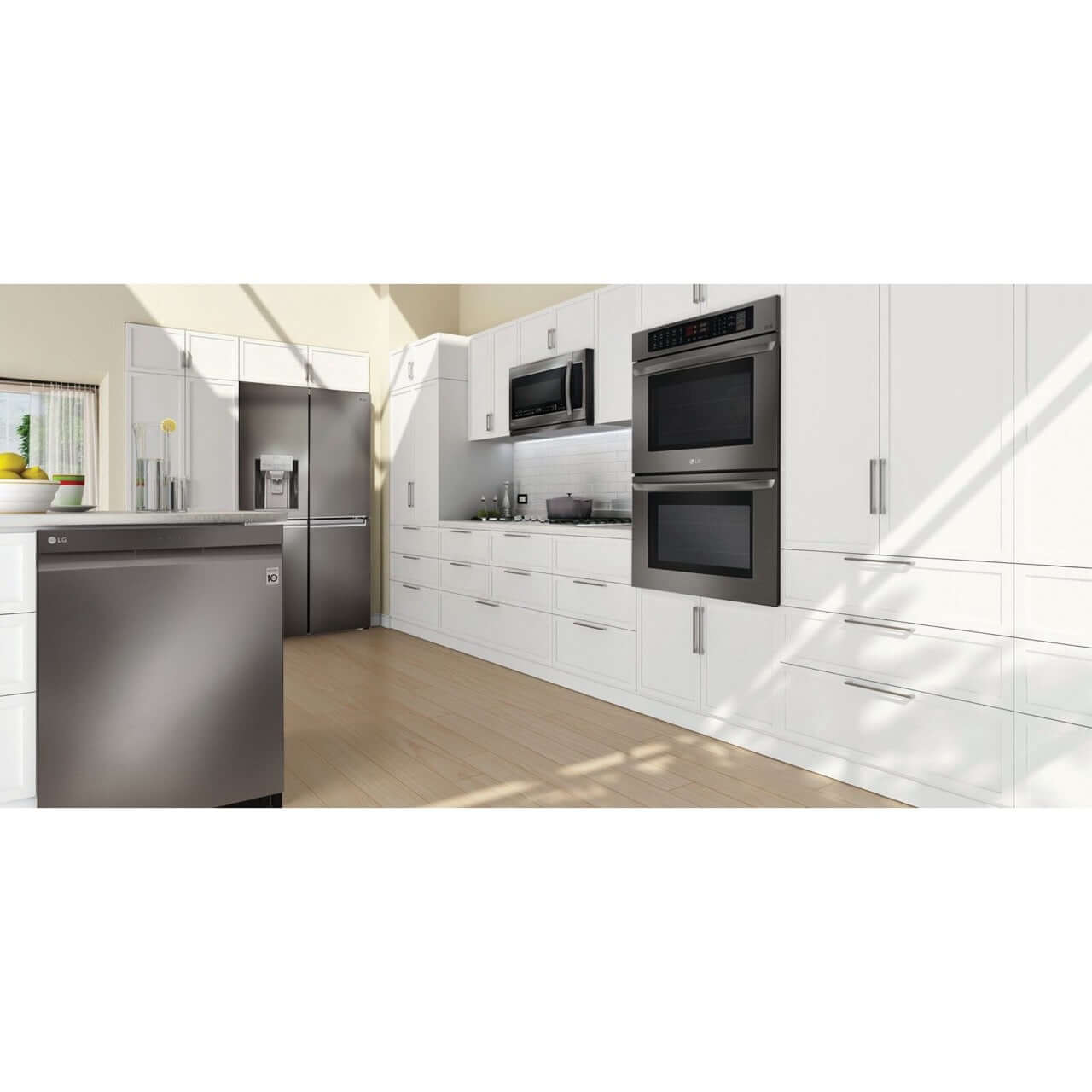 LG 30 in. Electric Double Wall Oven with True Convection in Black Stainless Steel (LWD3063BD)