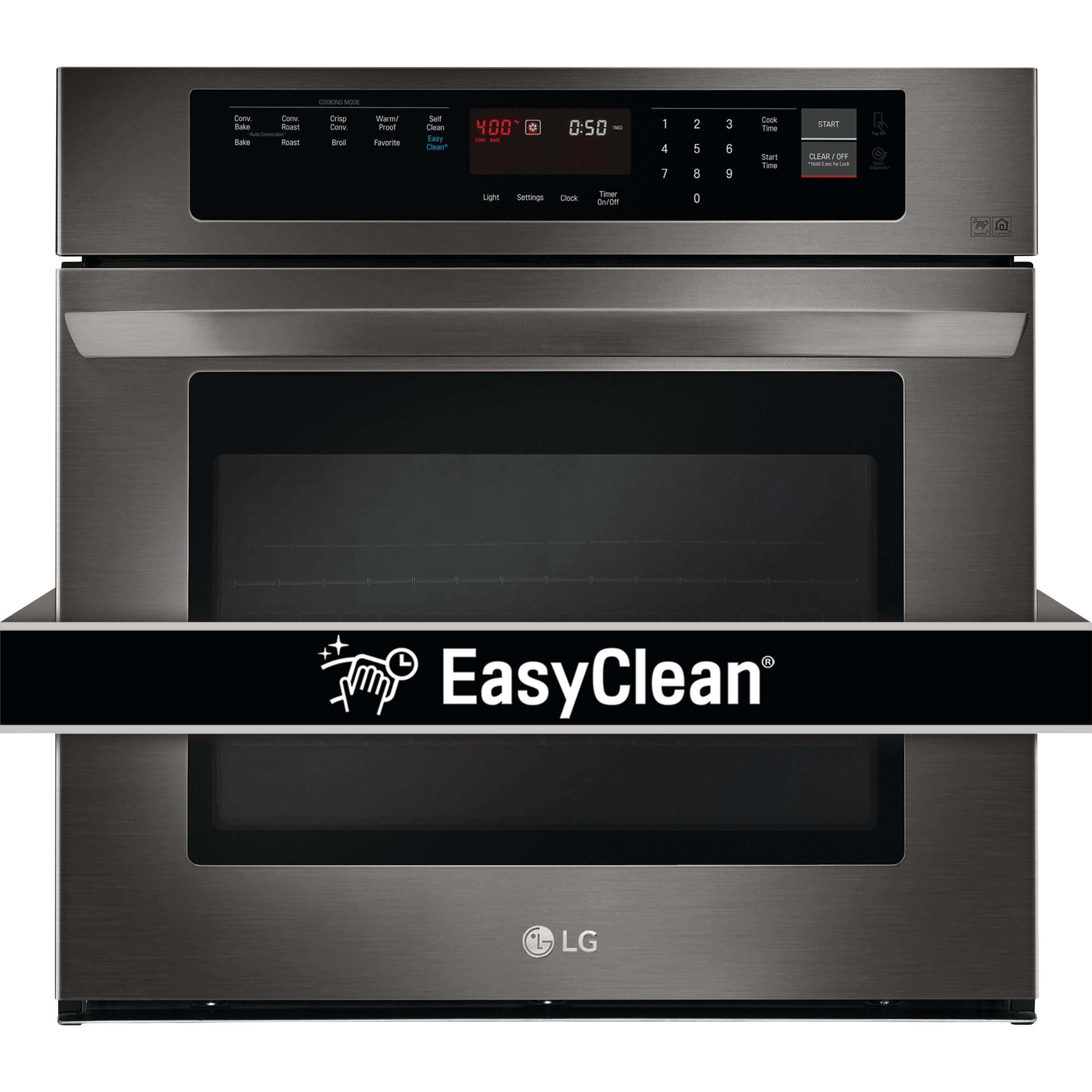 LG 30 in. Electric Single Wall Oven with True Convection in Black Stainless Steel (LWS3063BD)