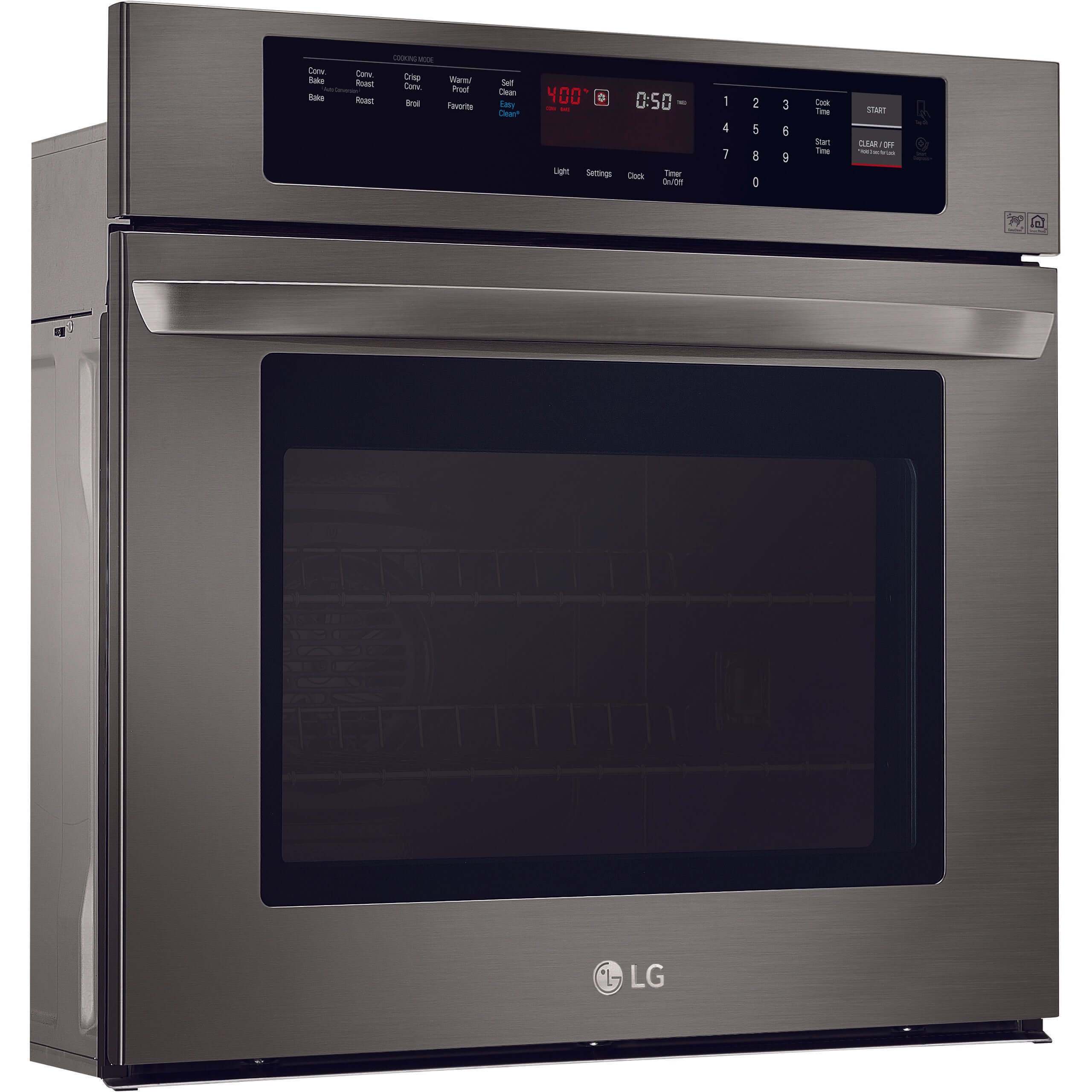 LG 30 in. Electric Single Wall Oven with True Convection in Black Stainless Steel (LWS3063BD)