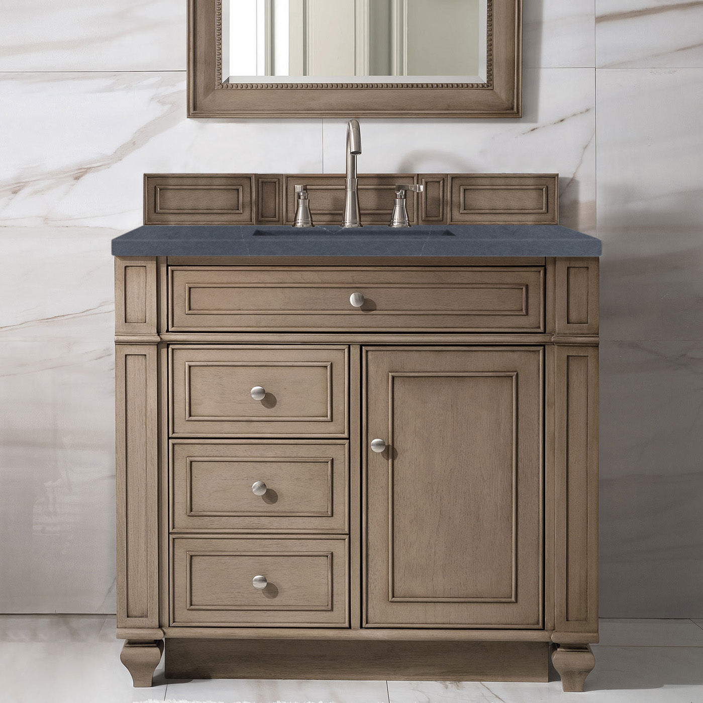 James Martin Vanities Bristol Collection 36 in. Single Vanity in Whitewashed Walnut with Countertop Options