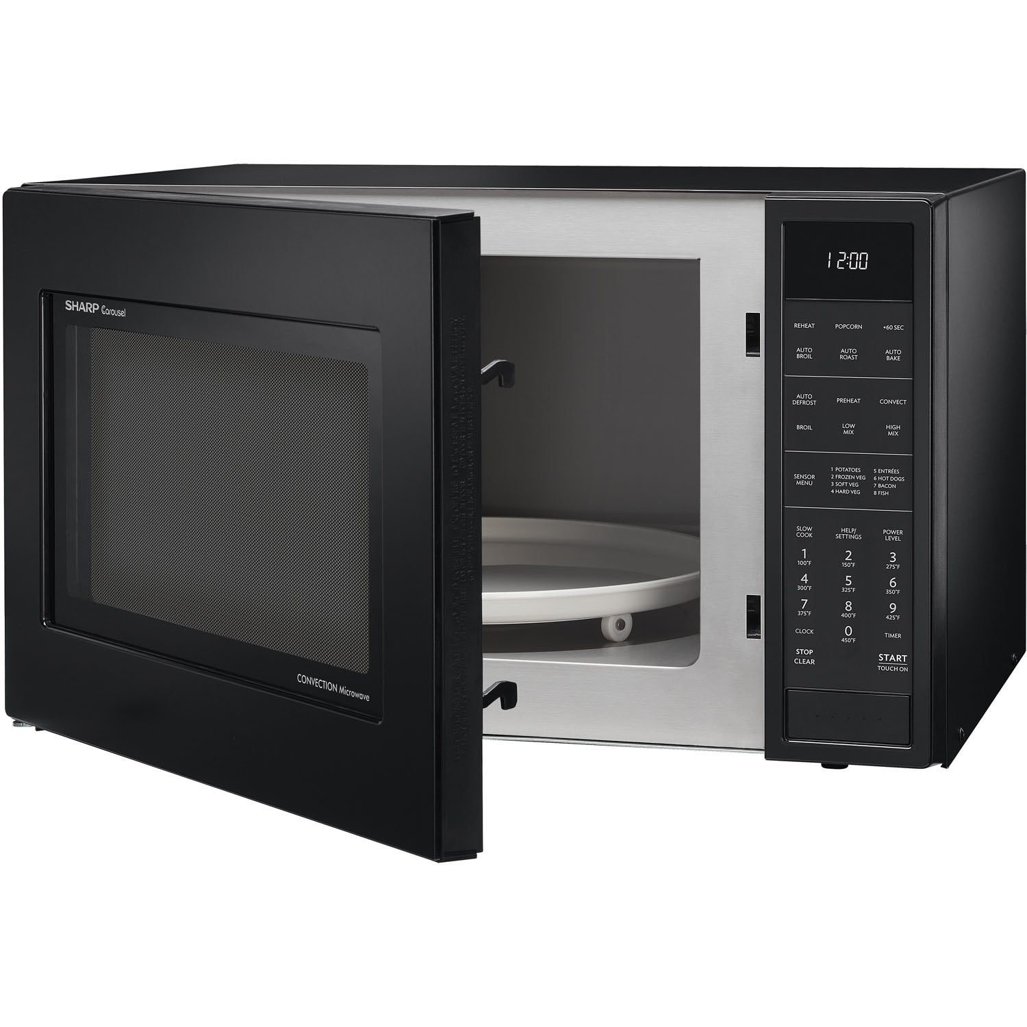 Sharp Carousel 1.4 cu. ft. 1100W 21 in. Countertop Microwave Oven in Black Stainless Steel (SMC1452CH)