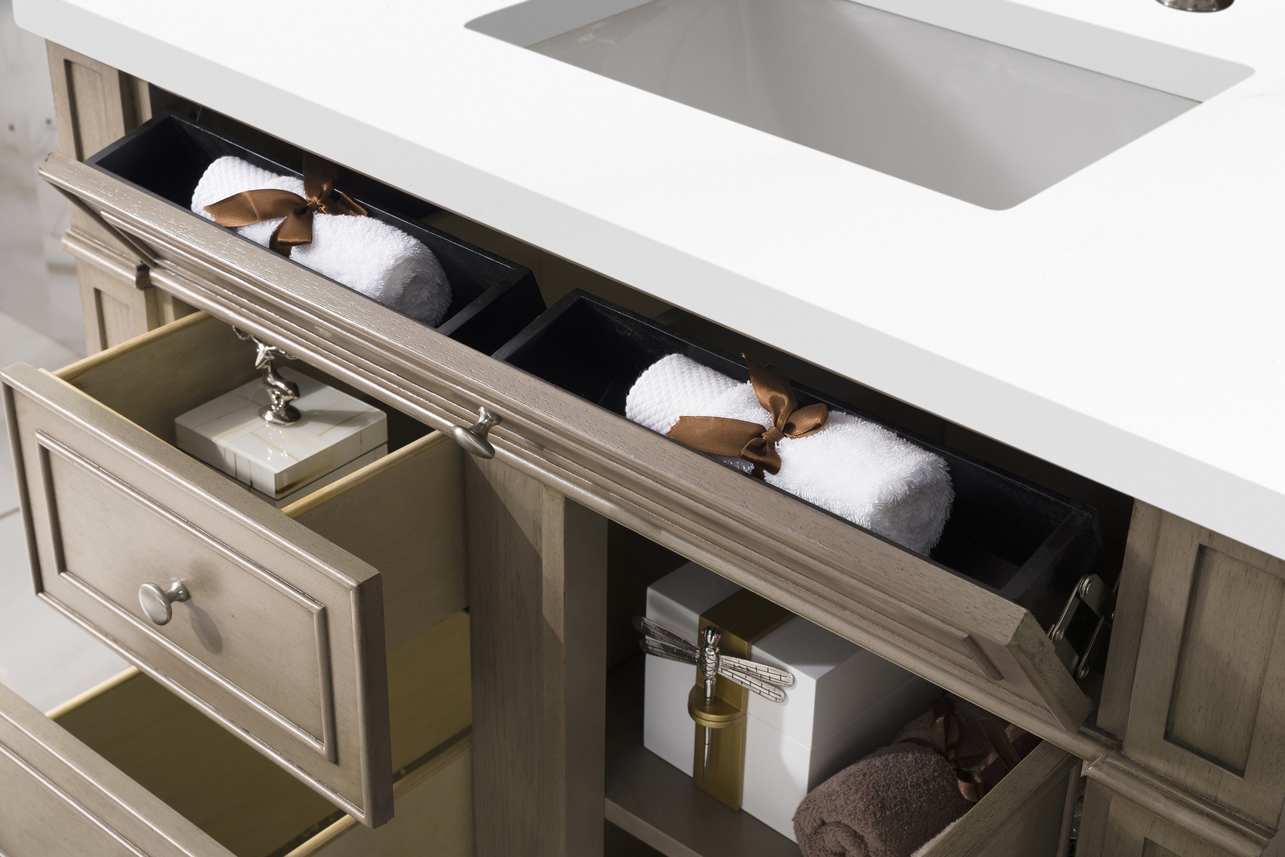 James Martin Vanities Bristol Collection 36 in. Single Vanity in Whitewashed Walnut with Countertop Options