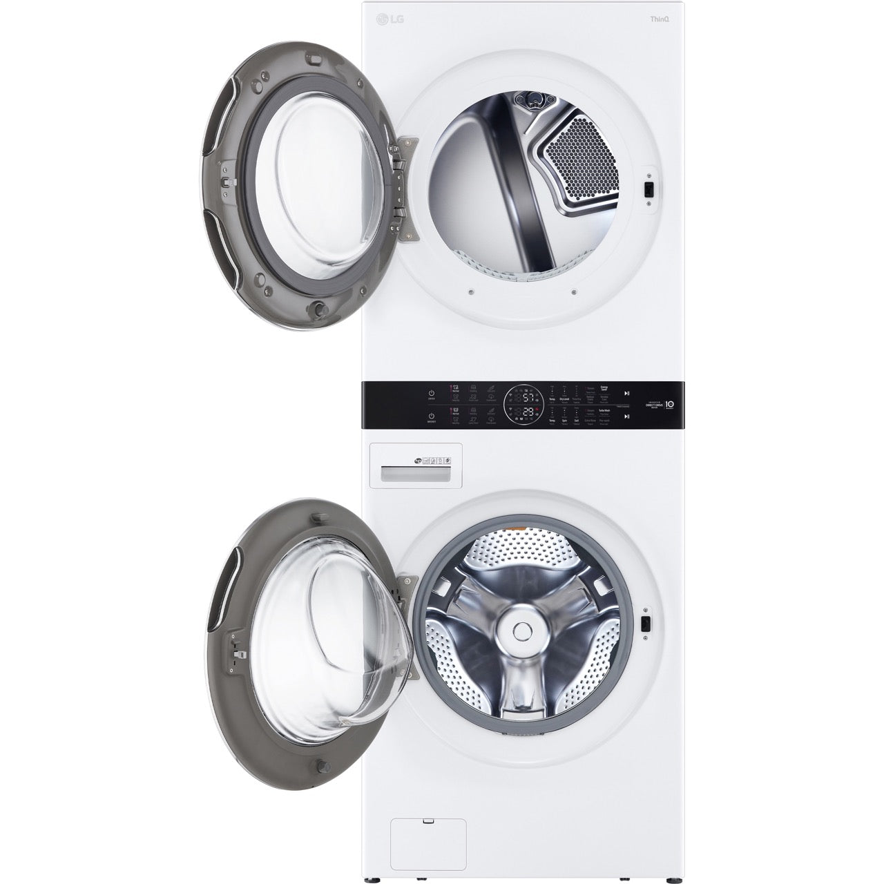 LG Single Unit Gas WashTower with Center Control in White (WKGX201HWA)