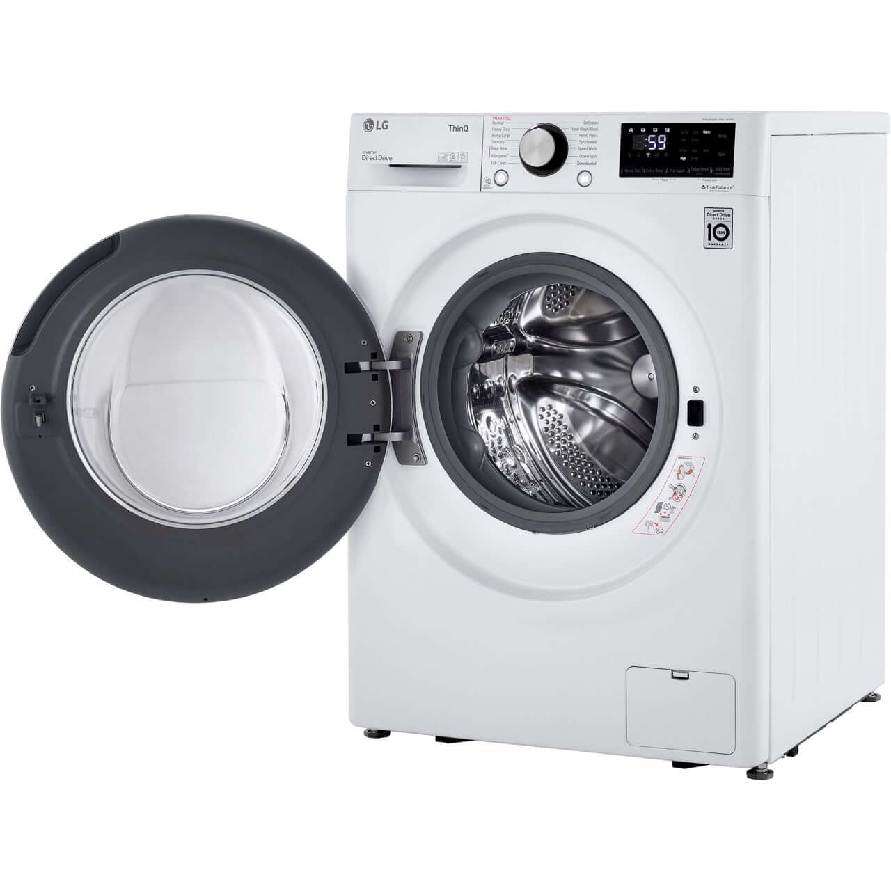 LG 2.4-Cu. Ft. Compact Front Load Washer with Built-In Intelligence in White (WM1455HWA)