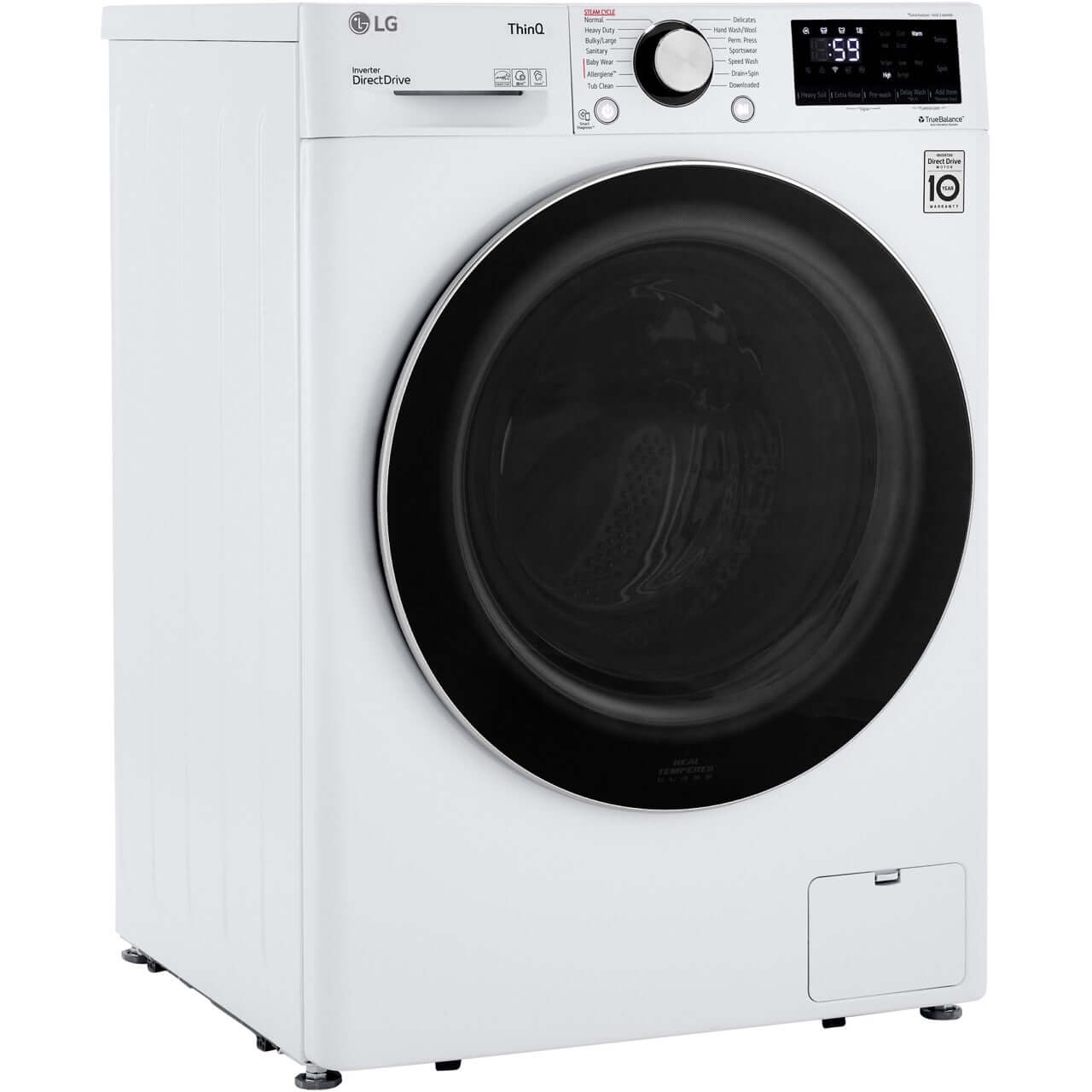 LG 2.4-Cu. Ft. Compact Front Load Washer with Built-In Intelligence in White (WM1455HWA)