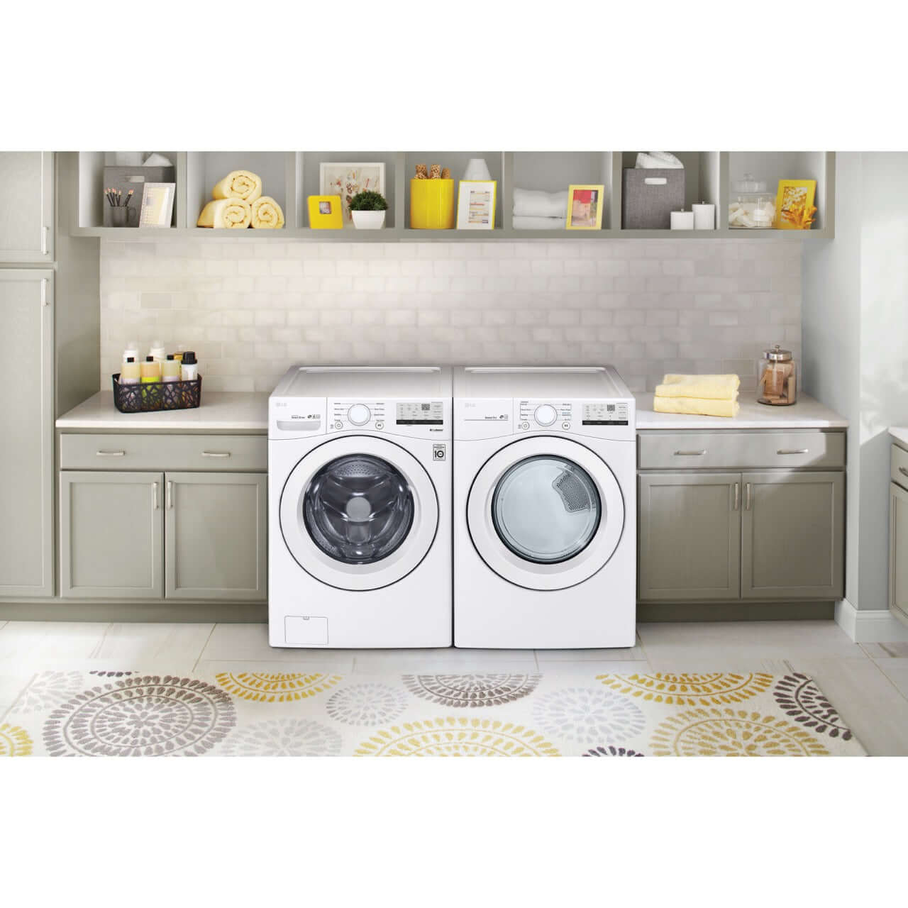 LG 27 In. 4.5-Cu. Ft. Front Load Washer in White (WM3400CW)