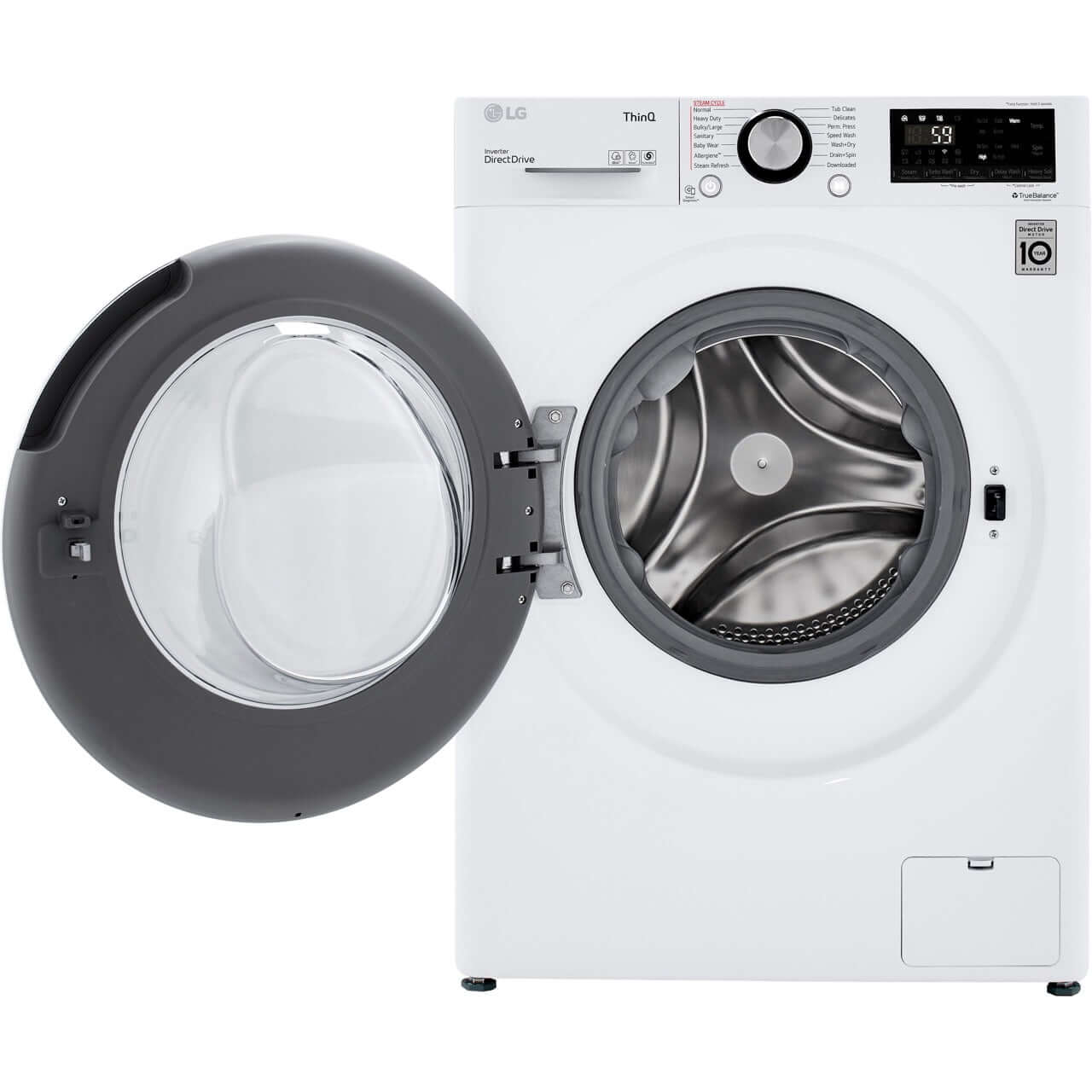 LG 2.4-Cu.ft. Smart Wi-Fi Enabled Compact Front Load All-In-One Washer/Dryer Combo with Built-In Intelligence in White (WM3555HWA)