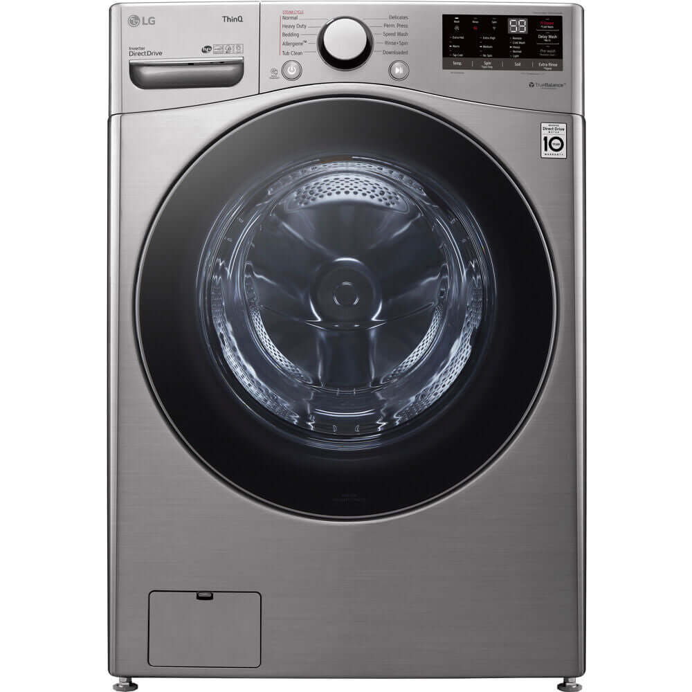 LG 27 In. 4.5-Cu. Ft. Front Load Washer with Steam Technology in Graphite Steel (WM3600HVA)