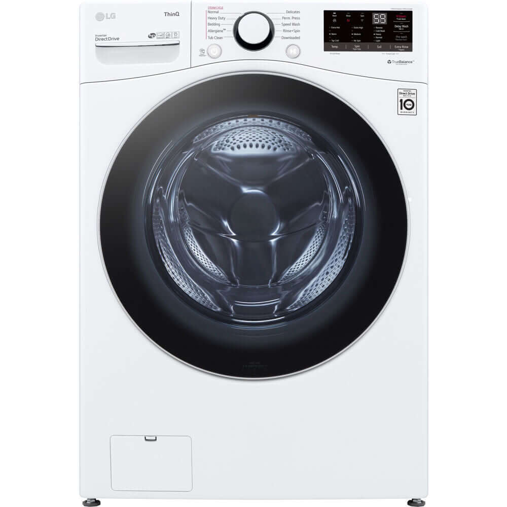 LG 27 In. 4.5-Cu. Ft. Front Load Washer with Steam Technology in White (WM3600HWA)