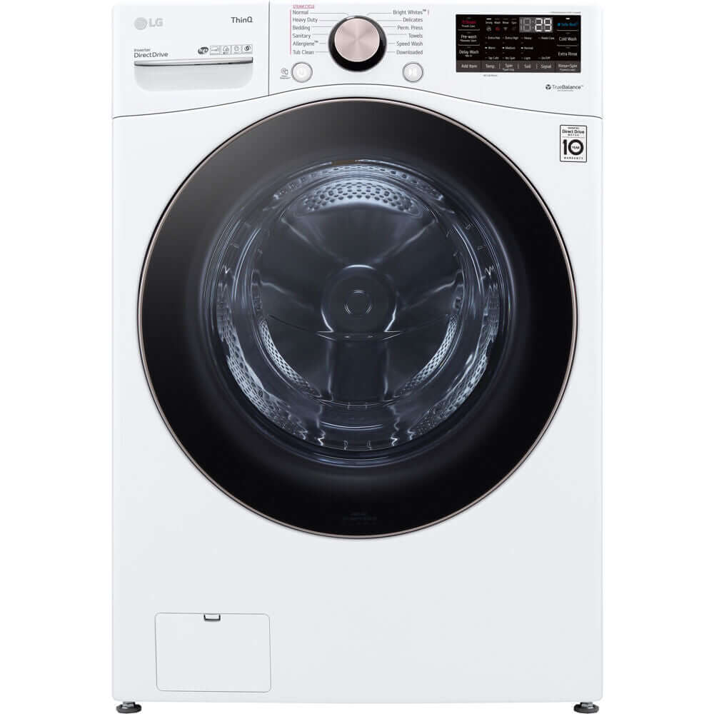 LG 27 In. 4.5-Cu. Ft. Front Load Washer with Steam Technology in White (WM4000HWA)