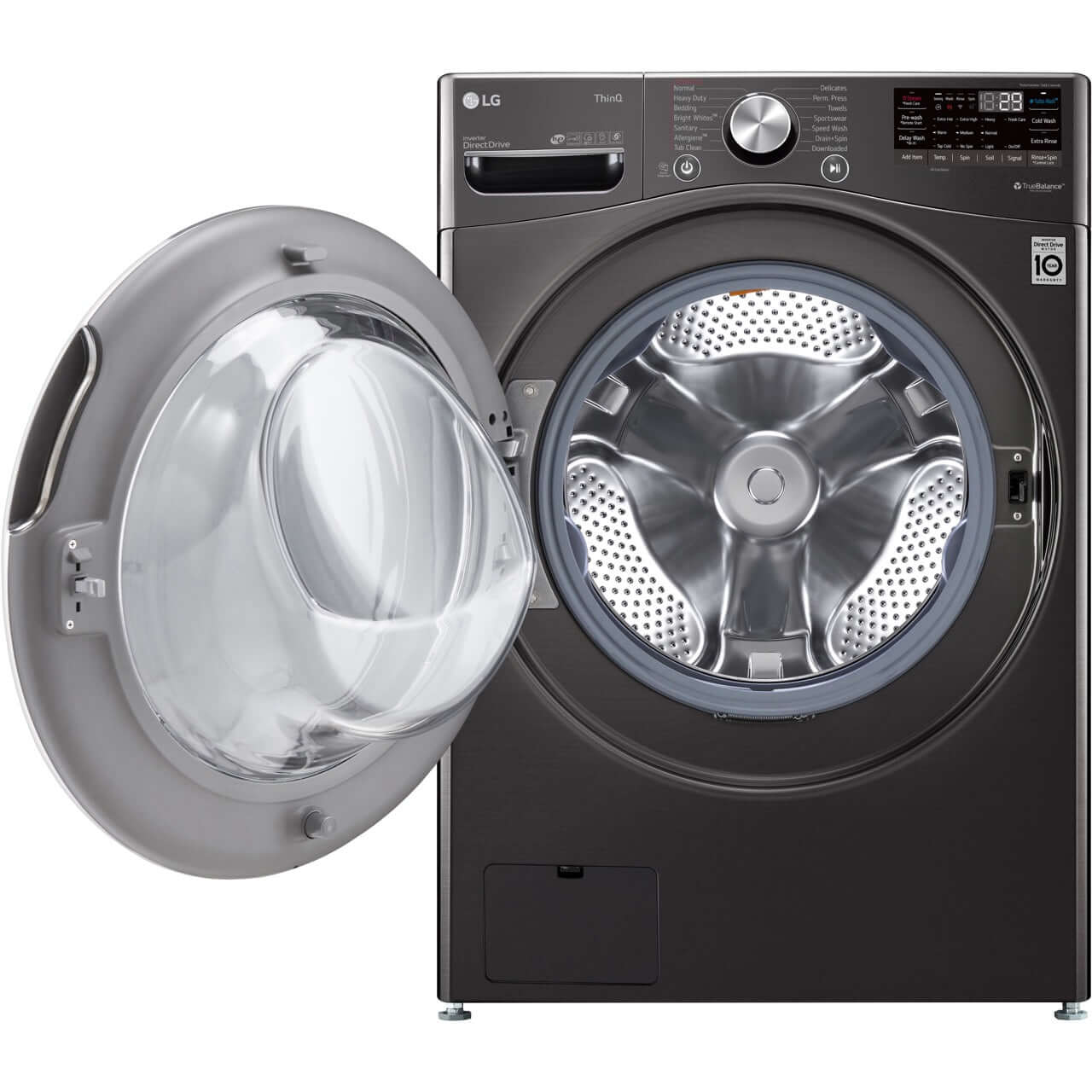 LG 27 In. 5.0-Cu. Ft. Front Load Washer with Built-In Intelligence in Black Steel (WM4200HBA)