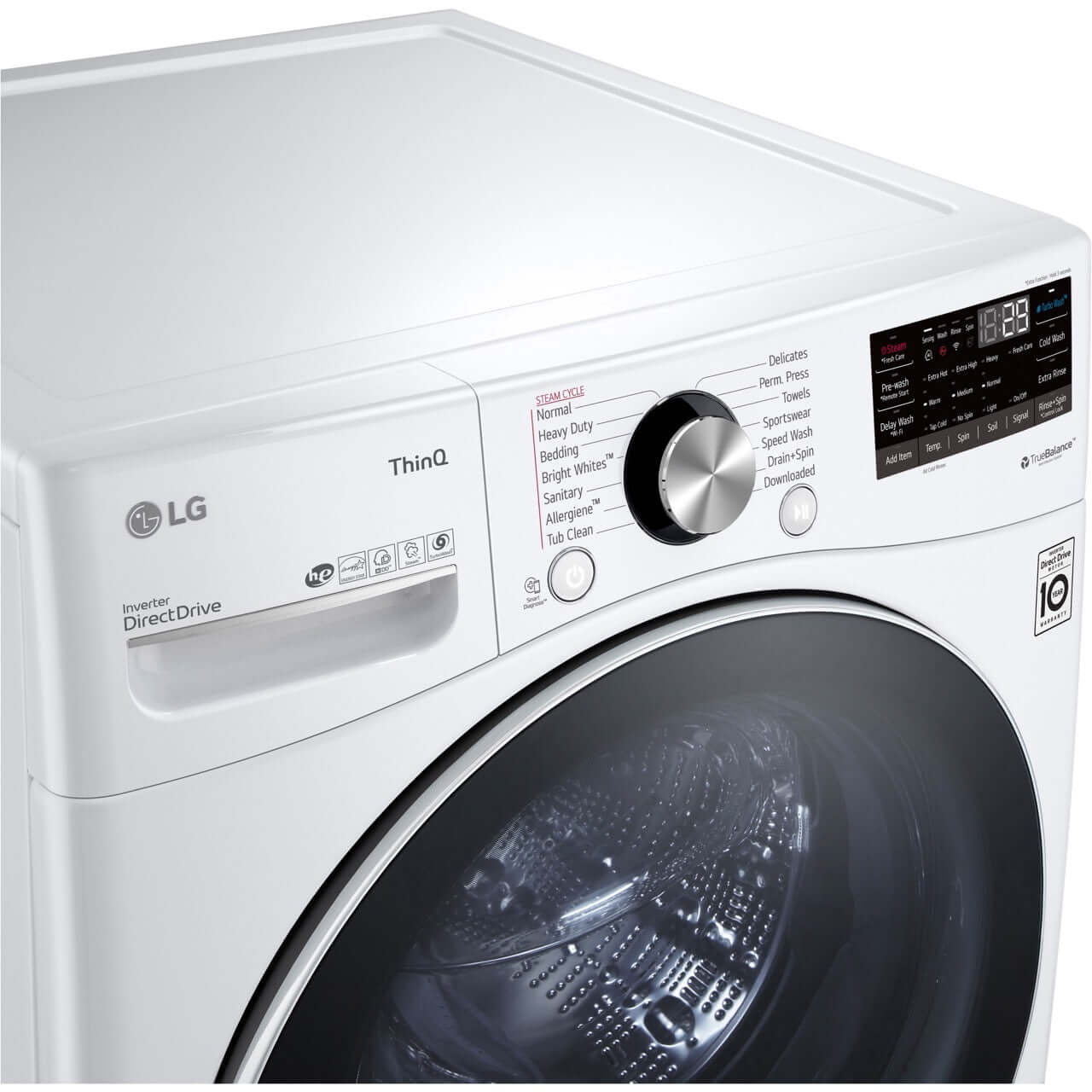 LG 27 In. 5.0-Cu. Ft. Front Load Washer with Built-In Intelligence in White (WM4200HWA)
