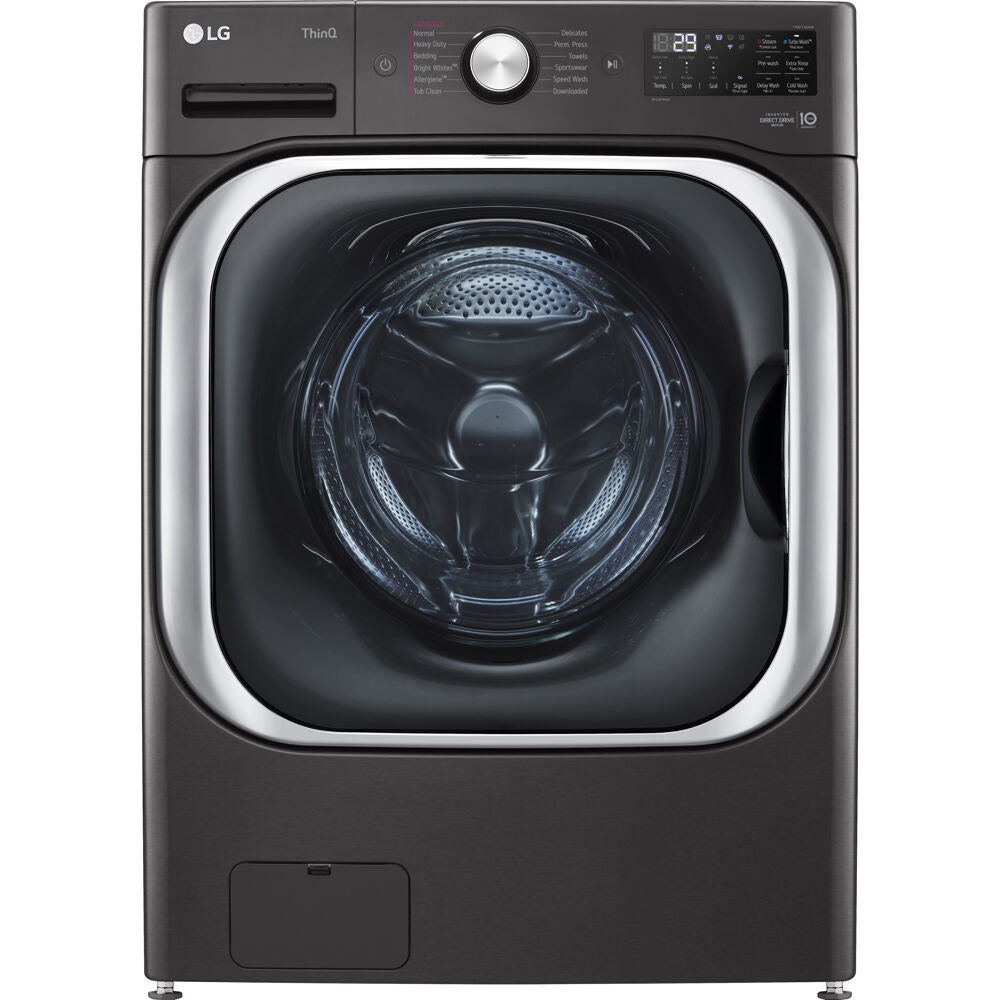 LG 5.2-Cu. Ft. Mega Capacity Smart wi-fi Enabled Front Load Washer with TurboWash and Built-In Intelligence in Black Steel (WM8900HBA)