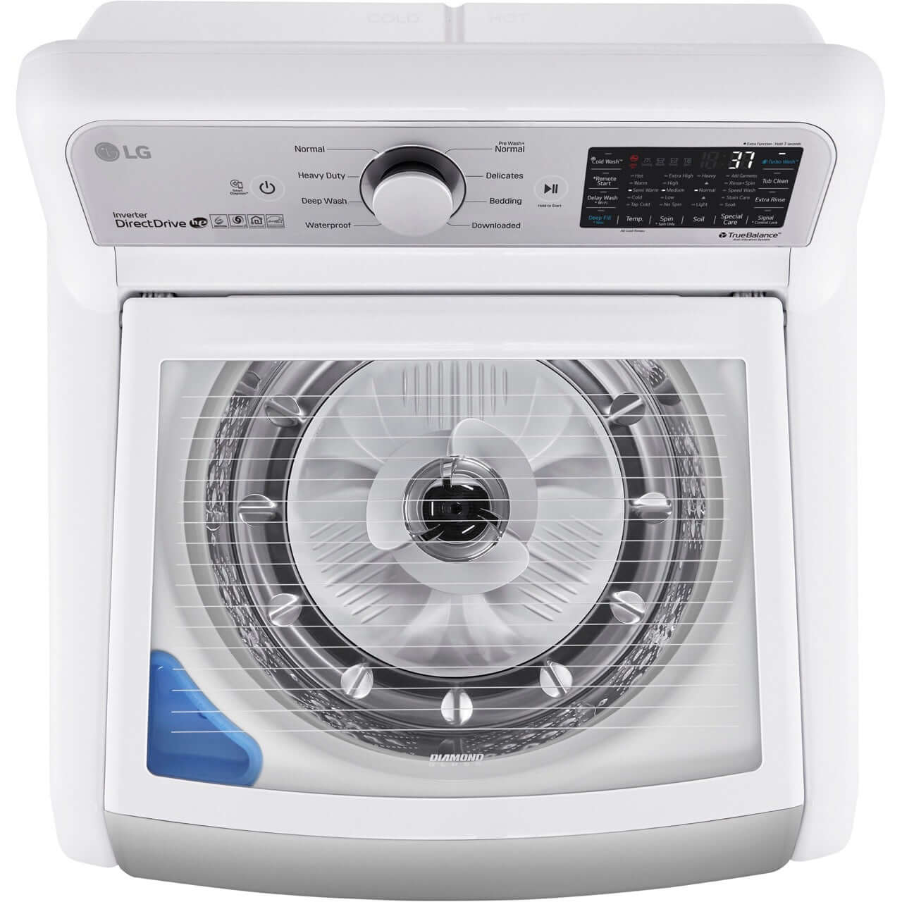 LG 27 In. 4.8-Cu. Ft. Top Load Washer with Agitator and TurboWash3D Technology in White (WT7305CW)