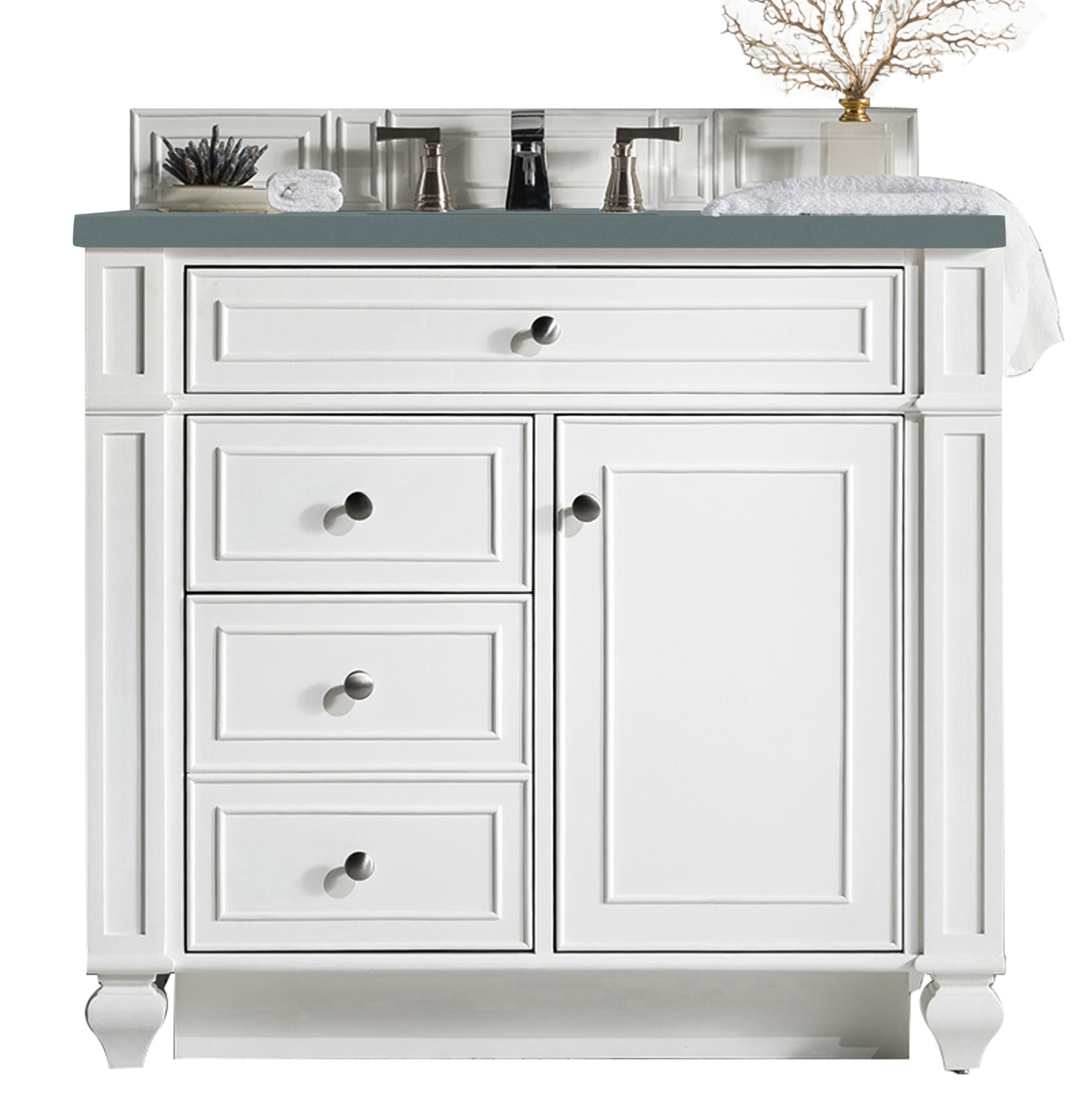 James Martin Vanities Bristol Collection 36 in. Single Vanity in Bright White with Countertop Options