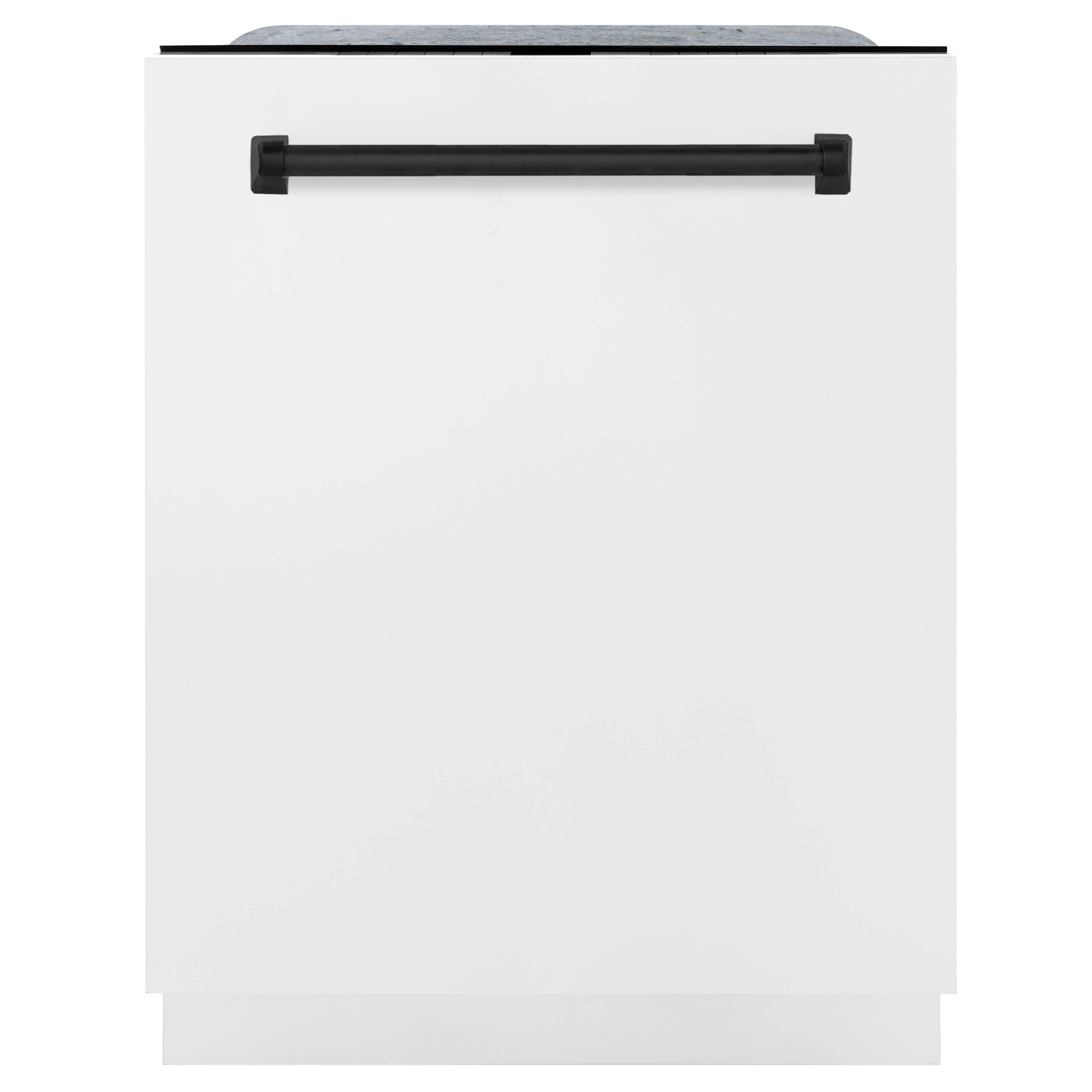 ZLINE Autograph Edition 24 in. 3rd Rack Top Touch Control Tall Tub Dishwasher in White Matte with Matte Black Accent Handle (DWMTZ-WM-24-MB)