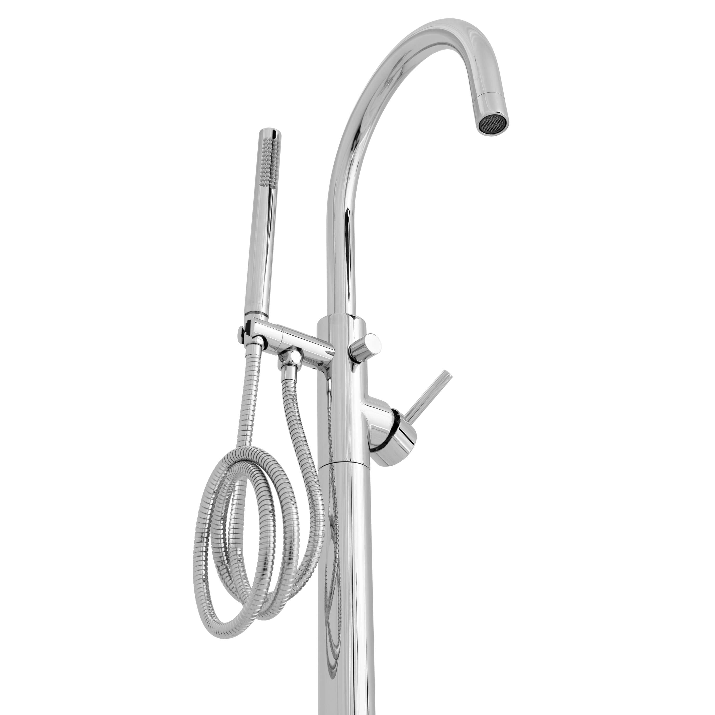 ZLINE Emerald Bay Bath Tub Filler in Chrome faucet and handle detail