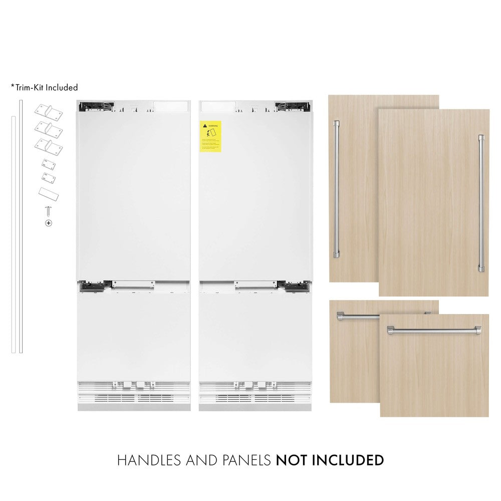 This ZLINE refrigerator is panel-ready. Handles and panels are NOT included.