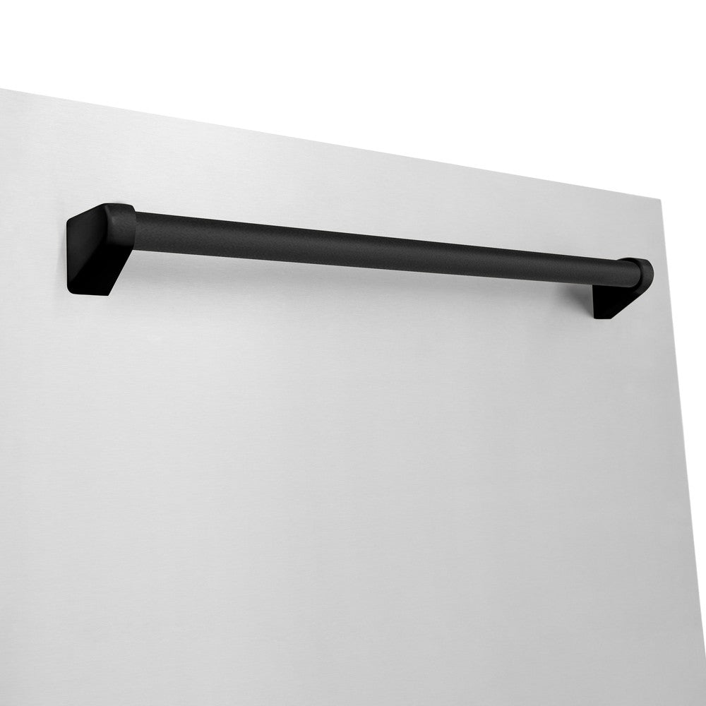 Matte Black handle on ZLINE Autograph Edition 24" Monument Series Dishwasher.