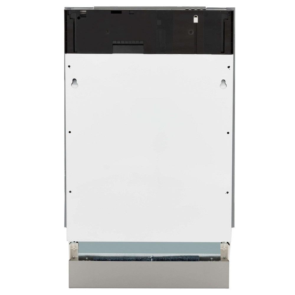 ZLINE 18 in. Tallac Series 3rd Rack Top Control Built-In Dishwasher in Custom Panel Ready with Stainless Steel Tub, 51dBa (DWV-18) front, without panel, closed.