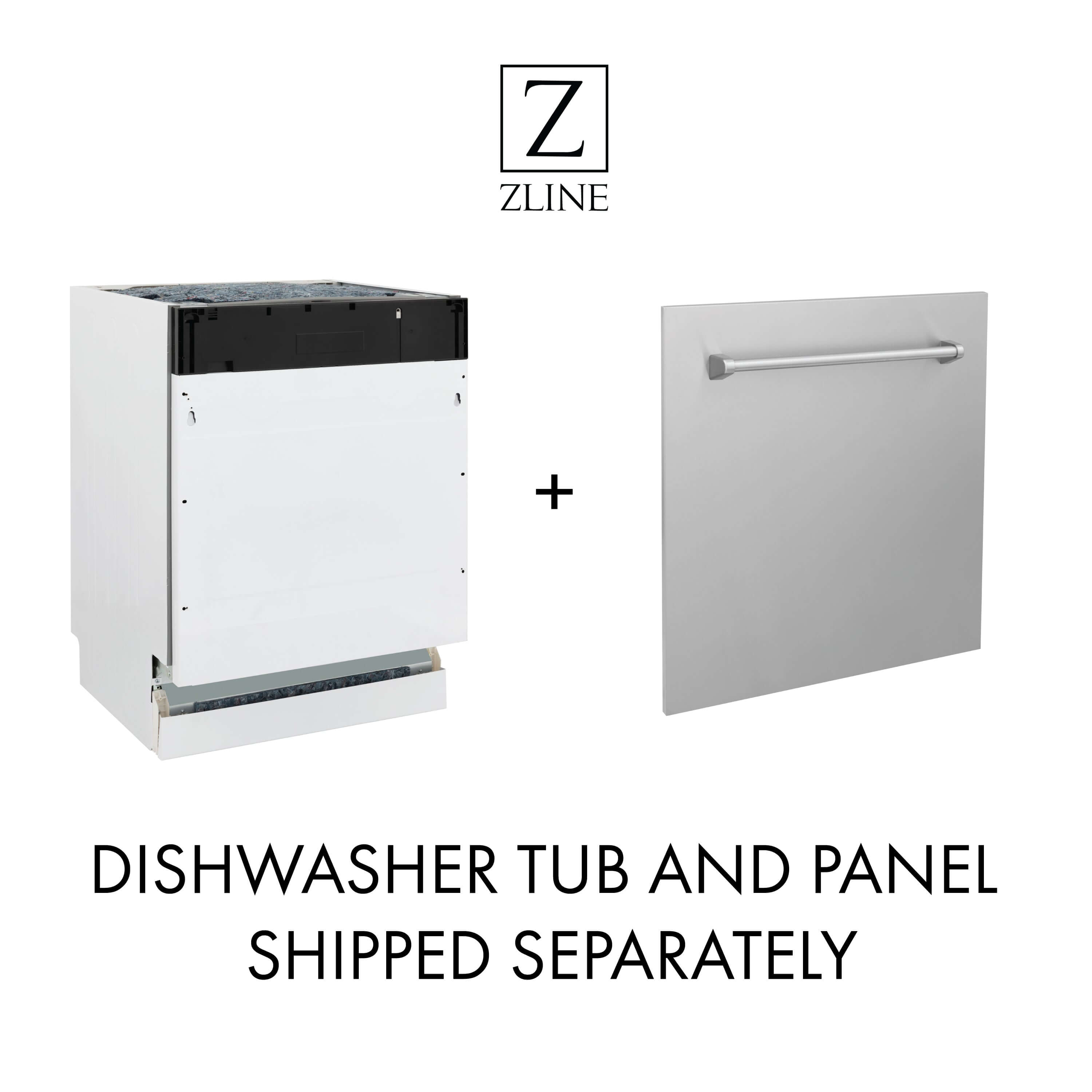 ZLINE Autograph Edition 18 in. Tallac Series 3rd Rack Top Control Built-In Dishwasher in Fingerprint Resistant Stainless Steel with Polished Gold Handle, 51dBa (DWVZ-SN-18-G)