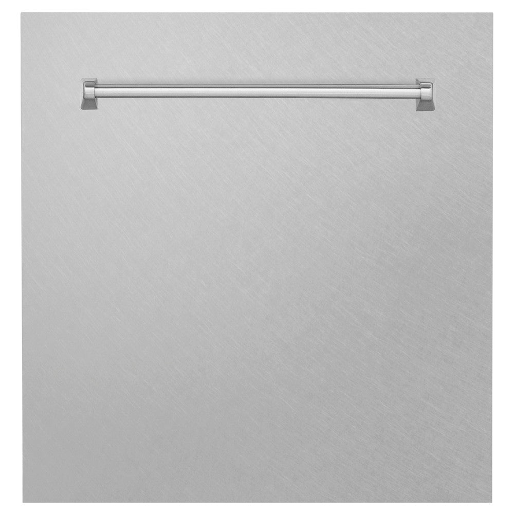 ZLINE 24" Monument Dishwasher Panel with Traditional Handle in DuraSnow Stainless Steel without Kickplate