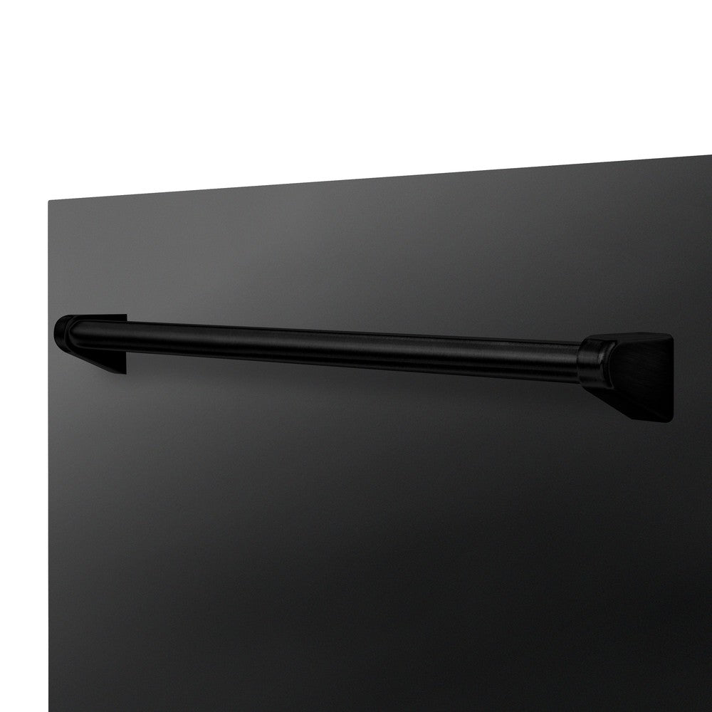 Close up of Black Matte Panel with Black Traditional Handle