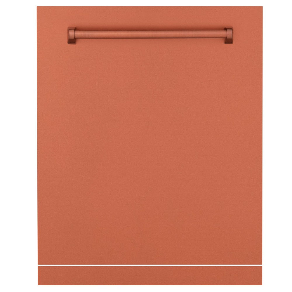 ZLINE 24" Monument Dishwasher Panel with Traditional Handle in Copper with Kickplate