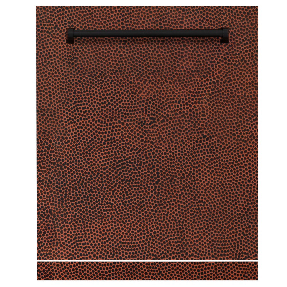 ZLINE 24" Monument Dishwasher Panel with Traditional Handle in Hand-Hammered Copper with Kickplate