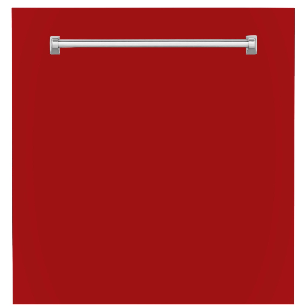 ZLINE 24" Monument Dishwasher Panel with Traditional Handle in Red Gloss without Kickplate