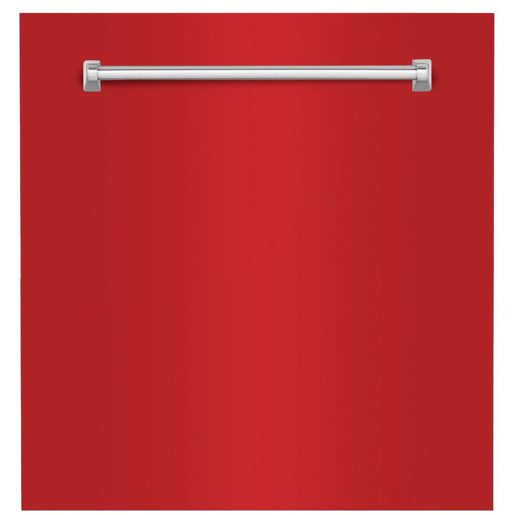 ZLINE 24" Monument Dishwasher Panel with Traditional Handle in Red Matte without Kickplate