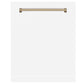 ZLINE Autograph Edition 24 in. Monument Dishwasher Panel with Champagne Bronze Handle in Color Options (DPMTZ-24-CB) White Matte with Champagne Bronze Handle