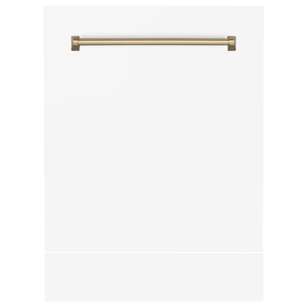 ZLINE Autograph Edition 24 in. Tallac Dishwasher Panel in White Matte with Accented Handle (DPVZ-WM-24) 