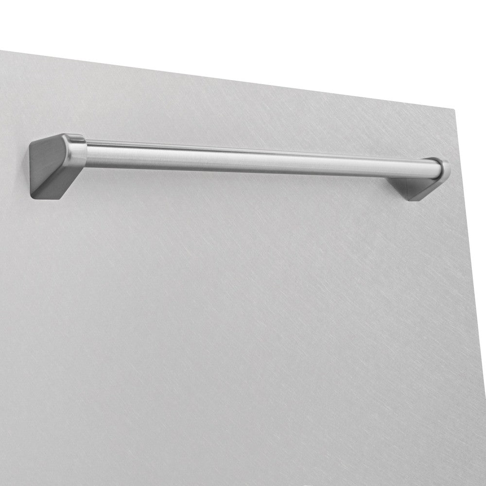Close up of DuraSnow Stainless Steel panel with traditional style handle