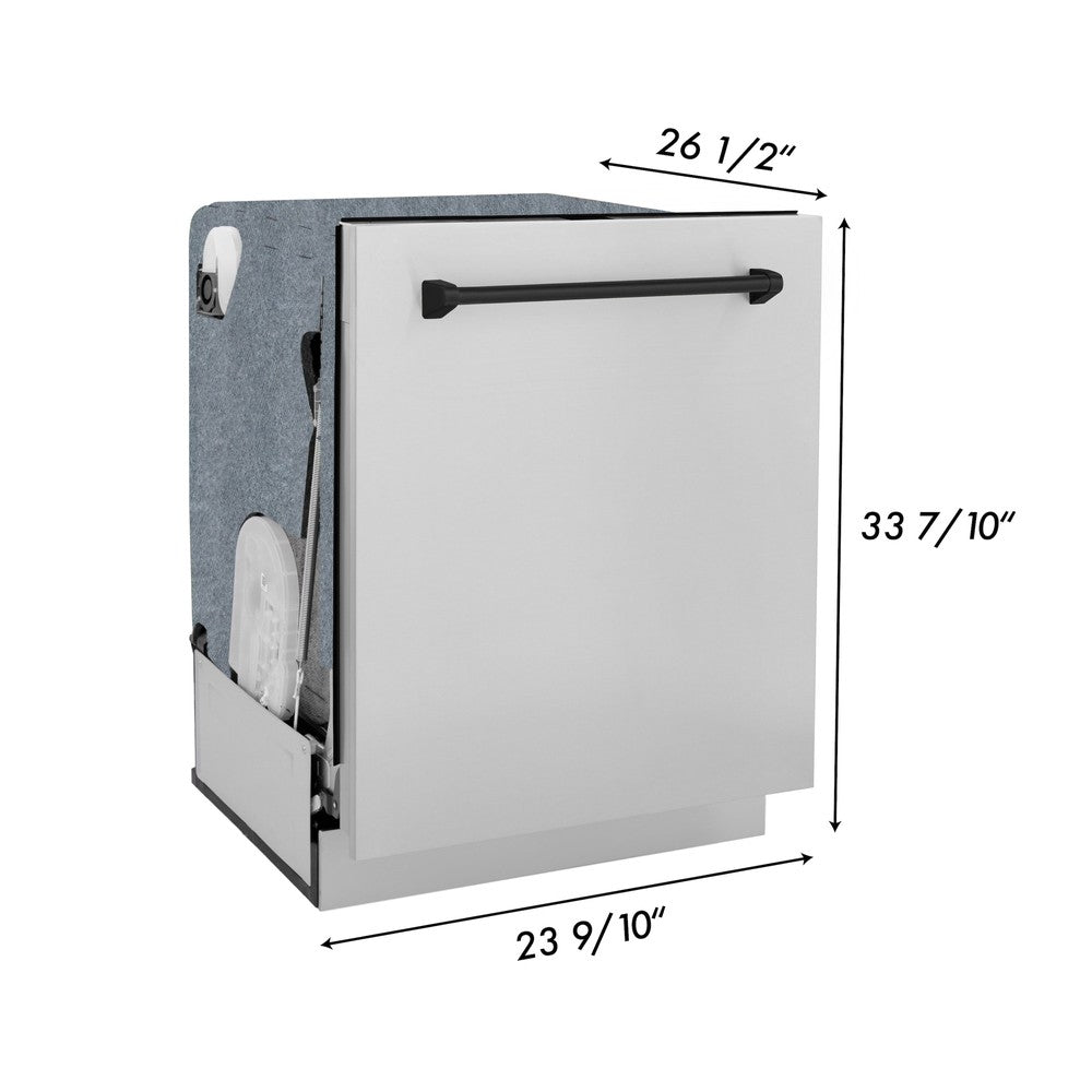 ZLINE 24-inch dishwasher dimensional diagram with measurements.