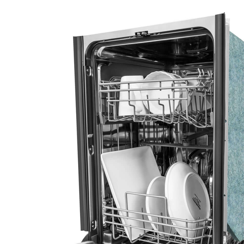 ZLINE 18 in. Compact Panel Ready Top Control Built-In Dishwasher with Stainless Steel Tub, 52dBa (DW7714-18)