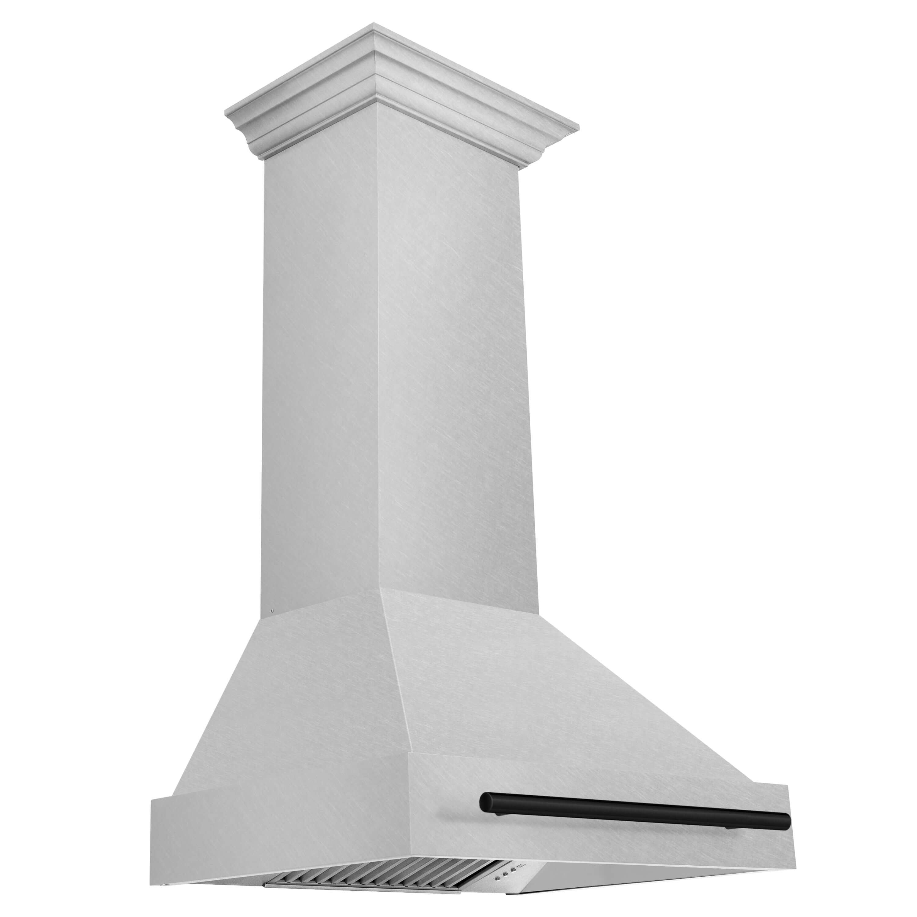 30 in. ZLINE Autograph Edition Wall Mount Range Hood with Matte Black Handle Side View